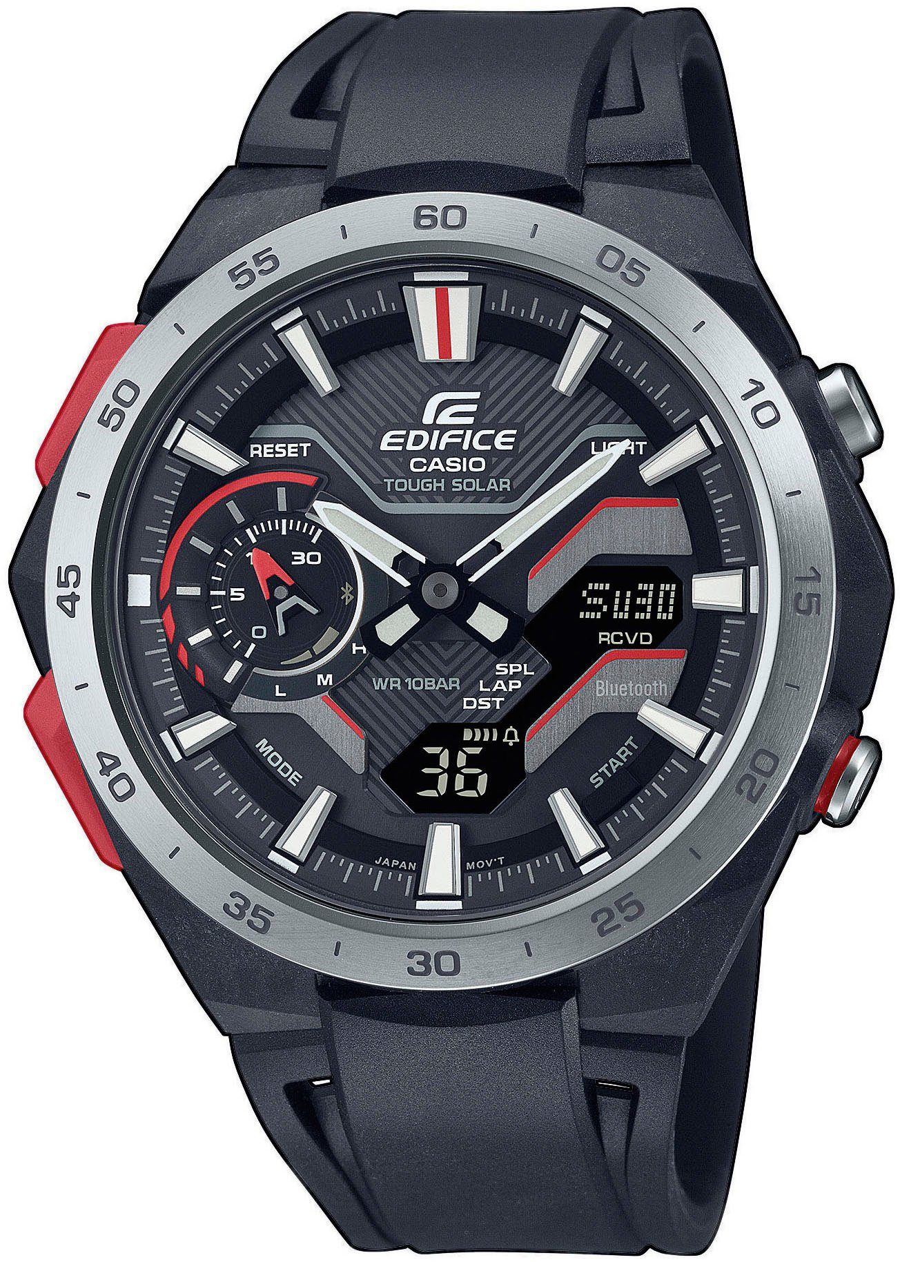 CASIO EDIFICE Smartwatch, Quarzuhr, Armbanduhr,Herrenuhr,Stoppfunktion,Bluetooth,Resinarmband