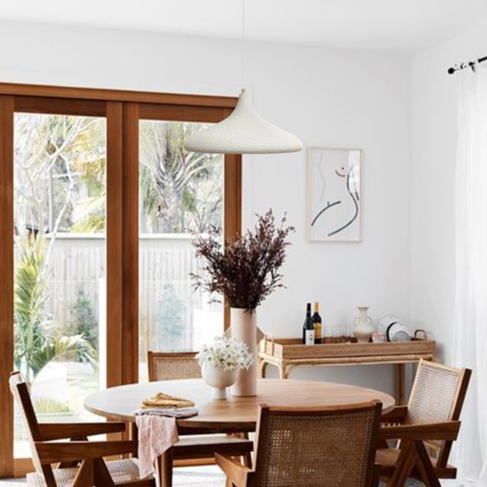 Bamyum Pendelleuchte Bamyum Textur Gemustert Pendellampe, Champion, Ø 35 cm Metall Lampe, ohne Leuchtmittel