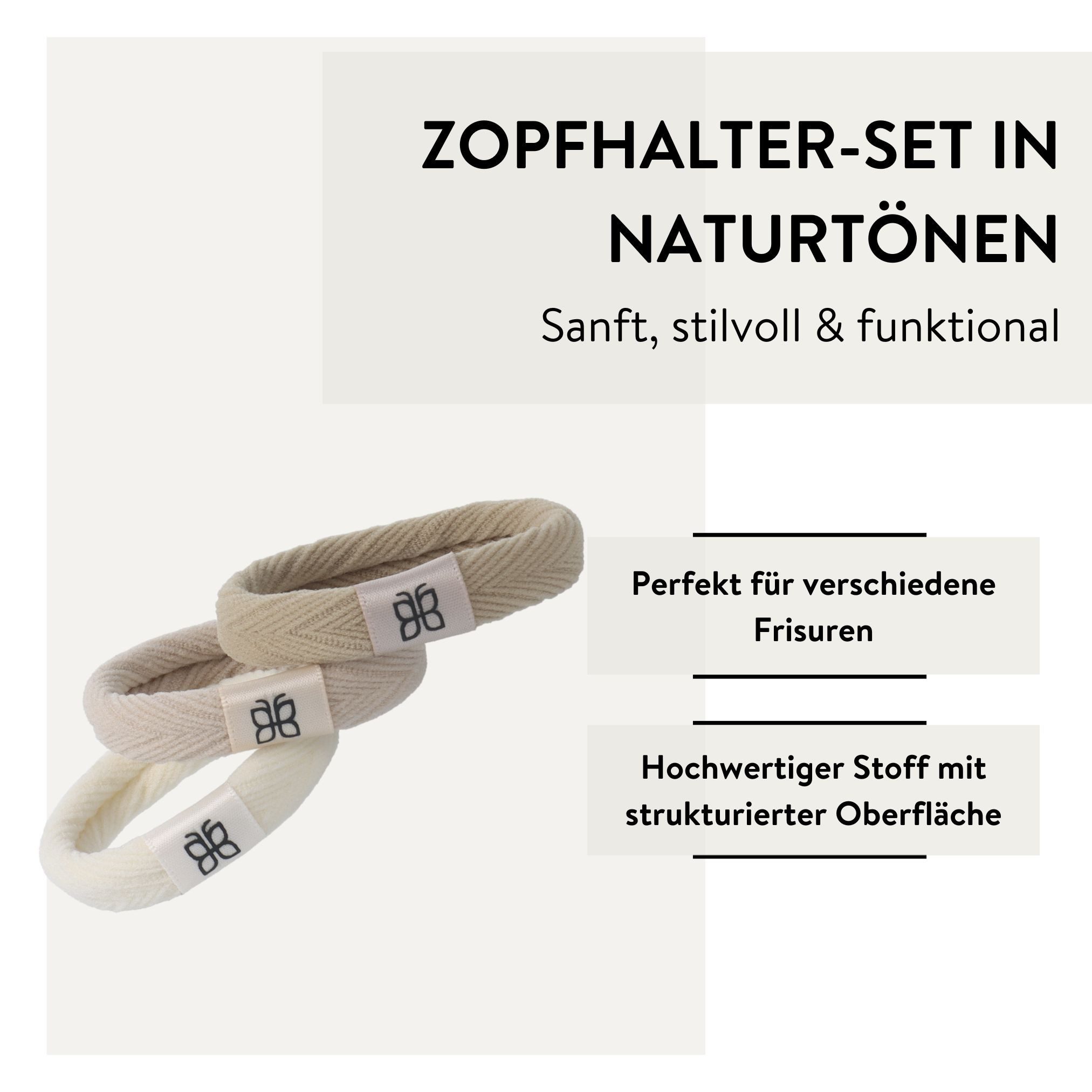 PARSA Beauty Haargummi Signature Collection Haargummis 3er Set in elegantem Beige