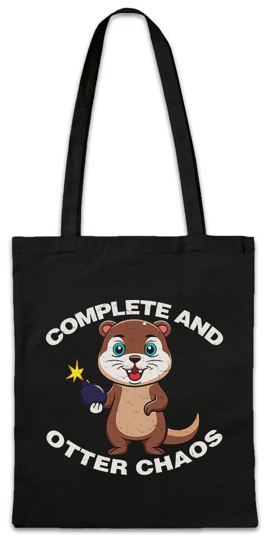 Beuteltasche Complete And Otter Chaos Stofftasche Slogan Spruch Wildlife lontra