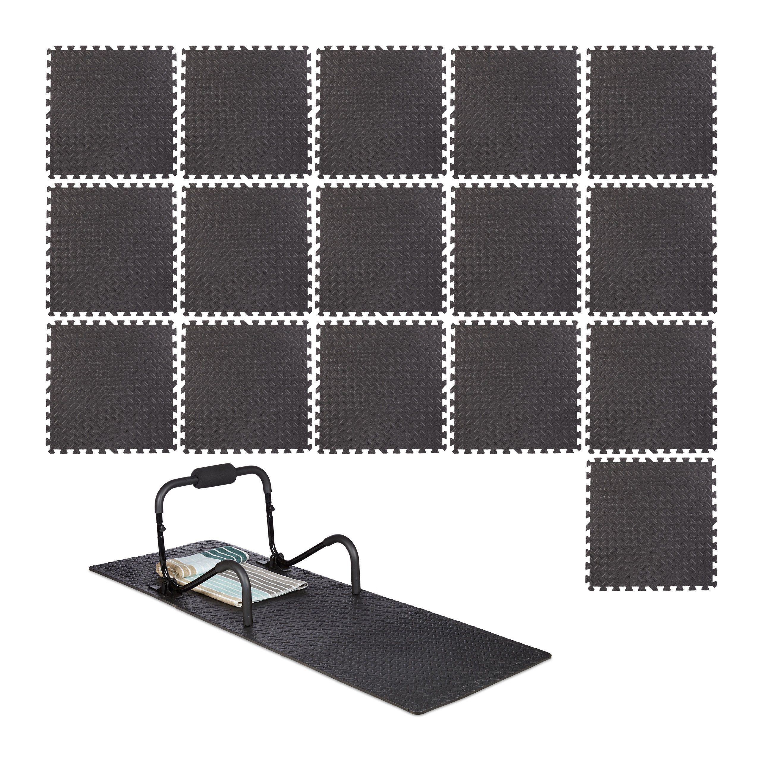 relaxdays Bodenmatte 16 x Schutzmatte Boden Set | Bodenmatten