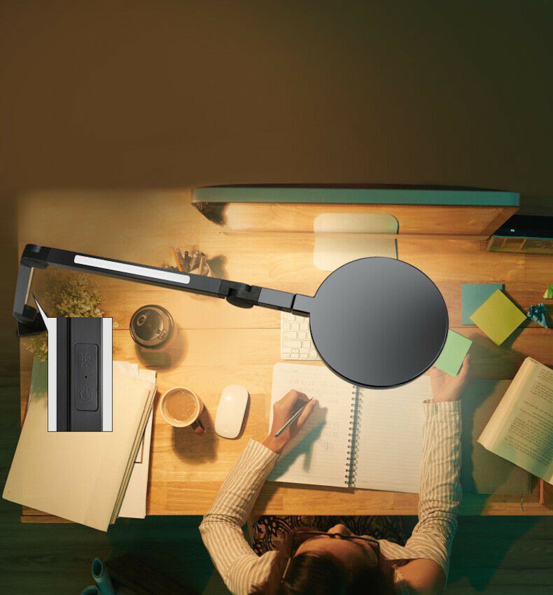 Woward LED Schreibtischlampe LED Klemmleuchte Schreibtischlampe 15W dimmbar günstig online kaufen