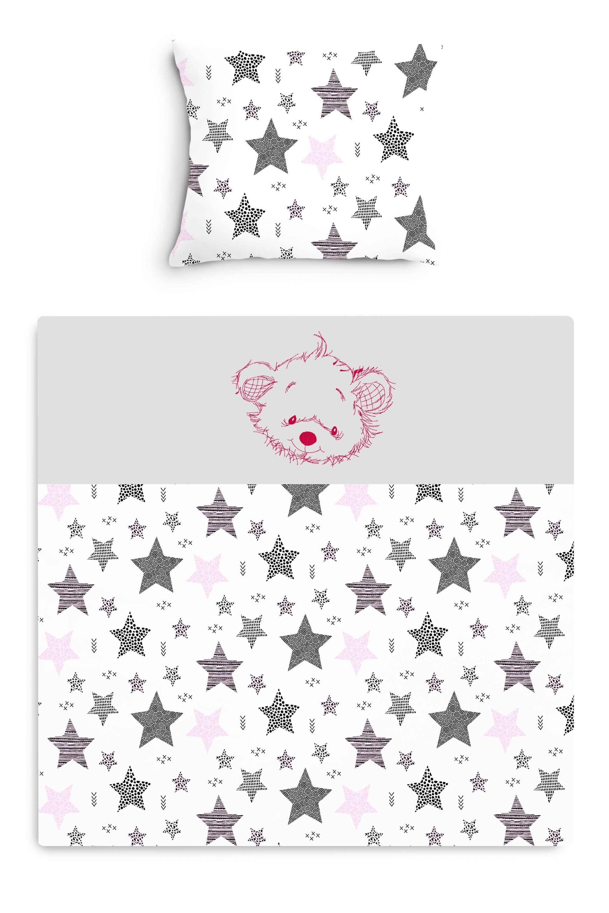 Babybettwäsche Kinderwagenset - 2tlg. Kinderbettwäsche - 80x80cm + 35x40cm