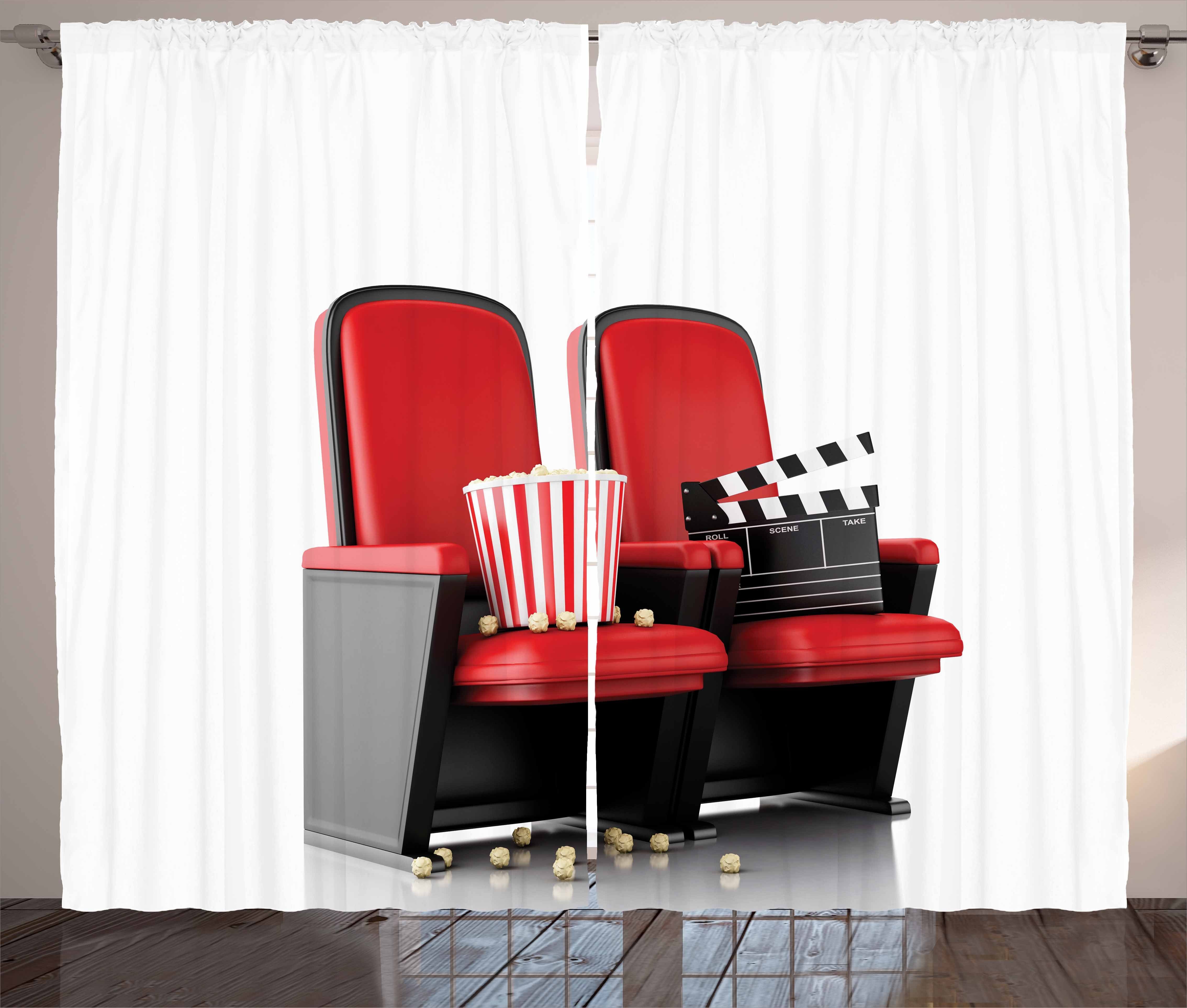 Gardine Schlafzimmer Kräuselband Vorhang mit Schlaufen und Haken, Abakuhaus, Kino 3D-Theater-Sitze