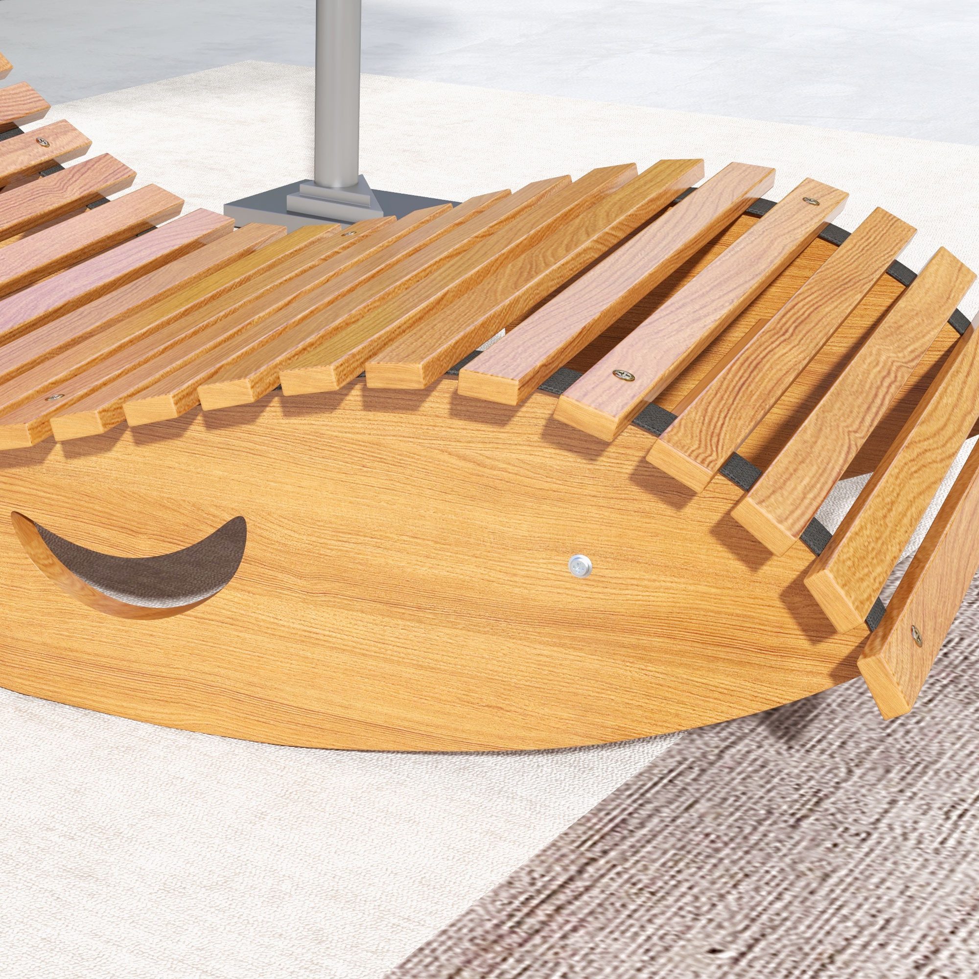 REDOM Schaukelstuhl Gartenstuhl Hochlehner Holzstuhl Hellbraun 130x60x60 cm (Gartenmöbel Sitzstuhl für Terrasse Balkon und Freizeit, 1 St), Outdoor Relaxstuhl aus Kiefernholz mit Einstellfunktion