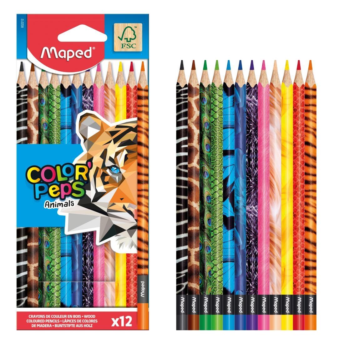 MAPED Buntstift Buntstifte Color Peps Animals dreikant 12er