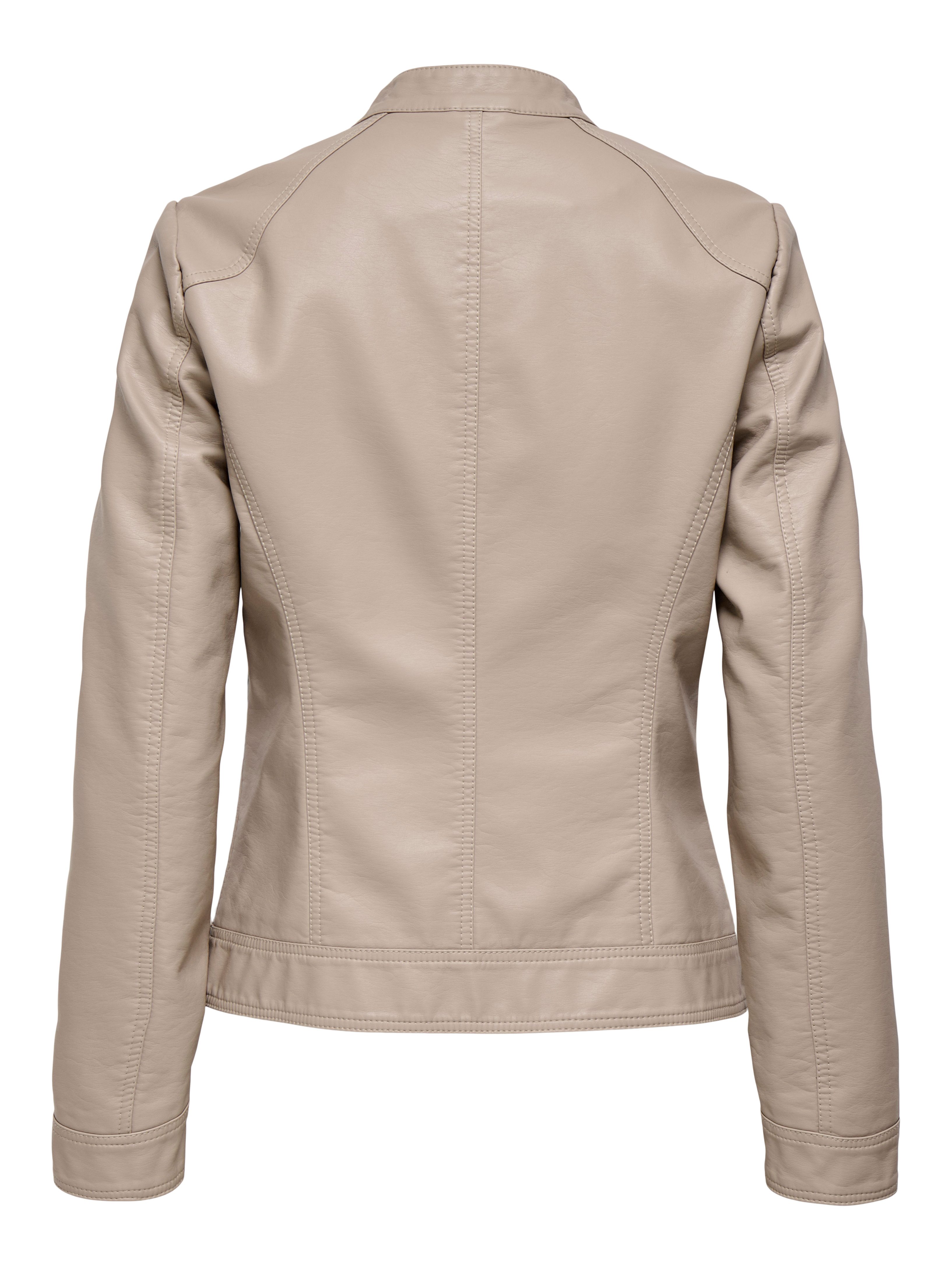 ONLY Lederimitatjacke ONLBANDIT – Bikerjacke mit figurbetonter Form und Reißverschlüssen Lederimitat