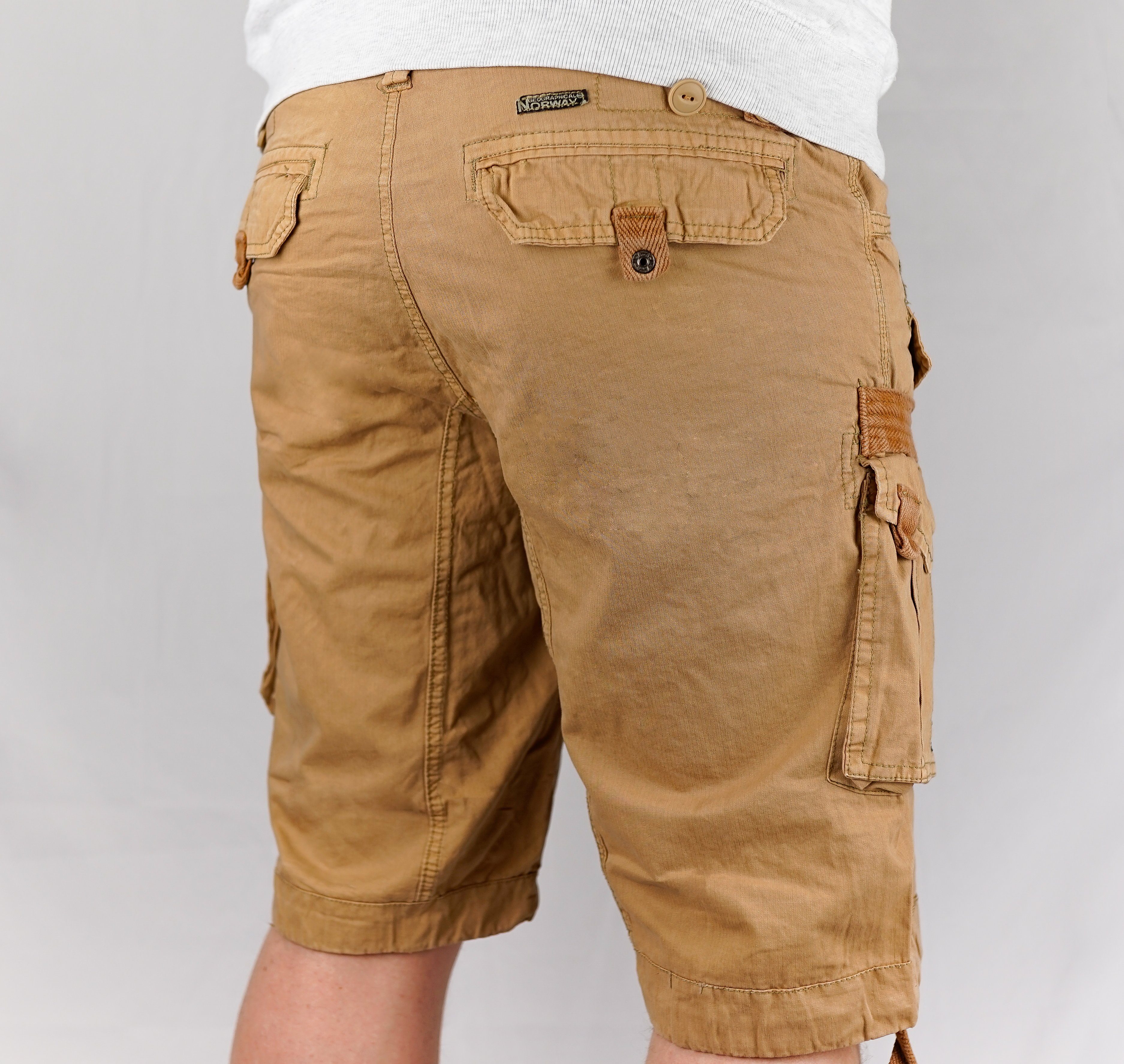 Geographical Norway Cargoshorts kurze Hose aus Baumwolle, Sommer-Bermuda (Packung, 1-tlg) Herrenshorts mit Gürtel Größe S bis 5XL