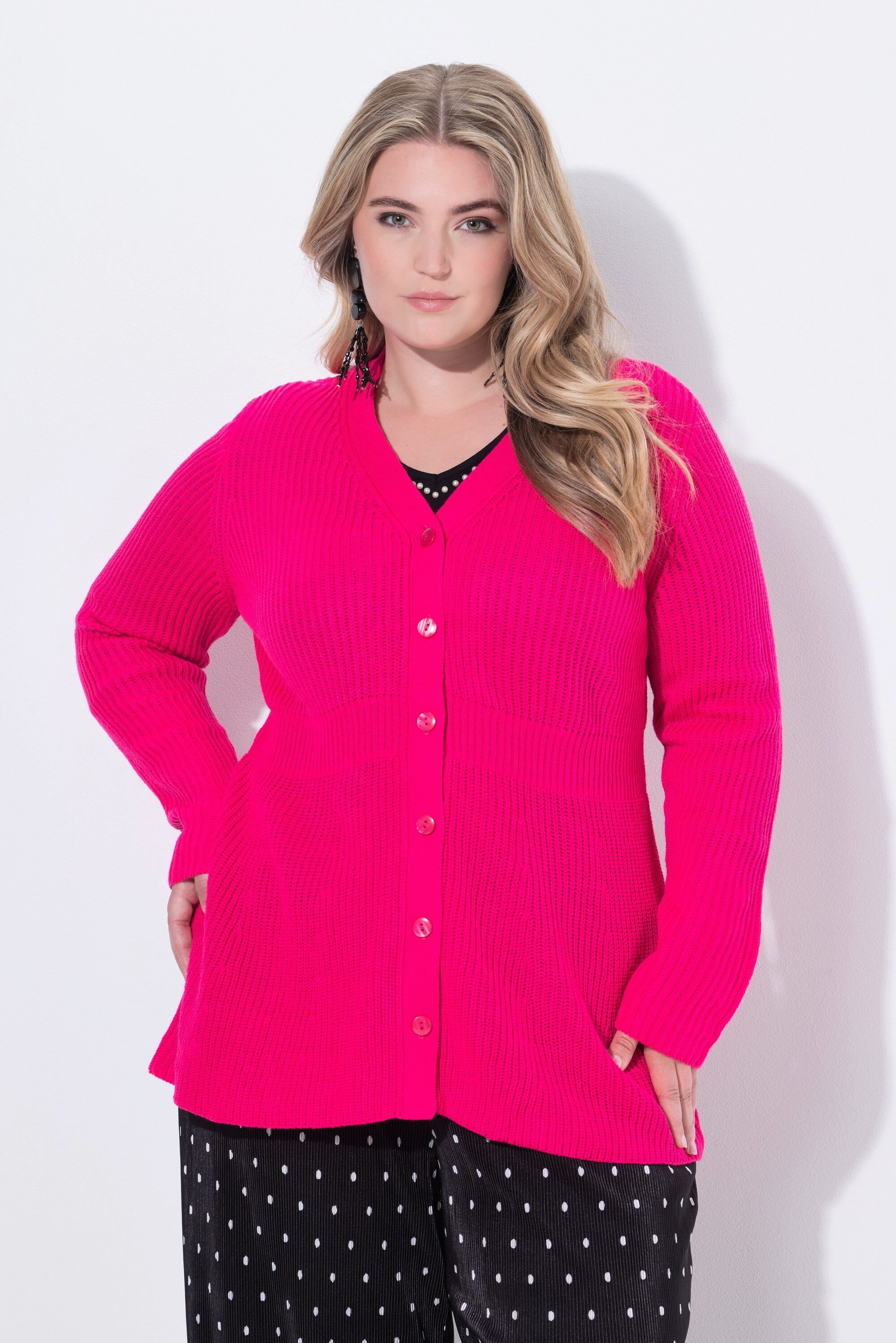 MIAMODA Strickjacke Strickjacke A-Linie Schößchen Langarm günstig online kaufen