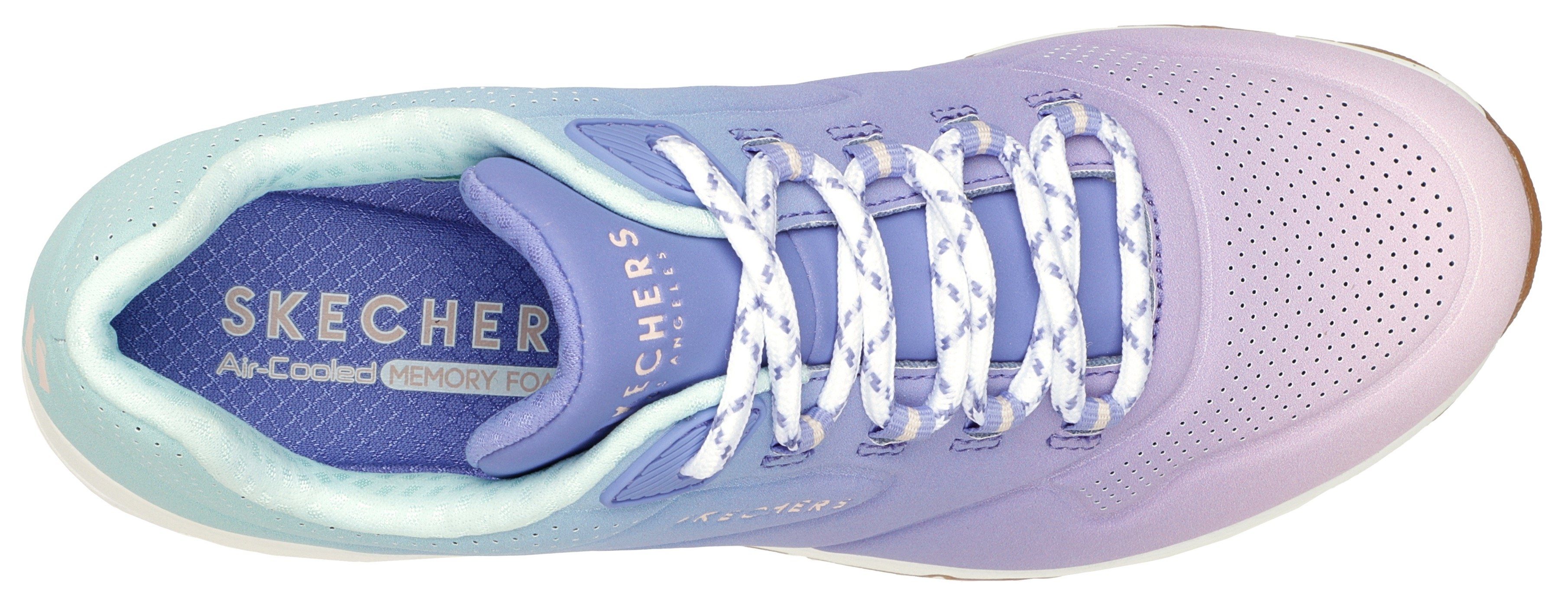 blau AWAY UNO OMBRE Sneaker Farbkombi Skechers in leuchtender 2 kombiniert