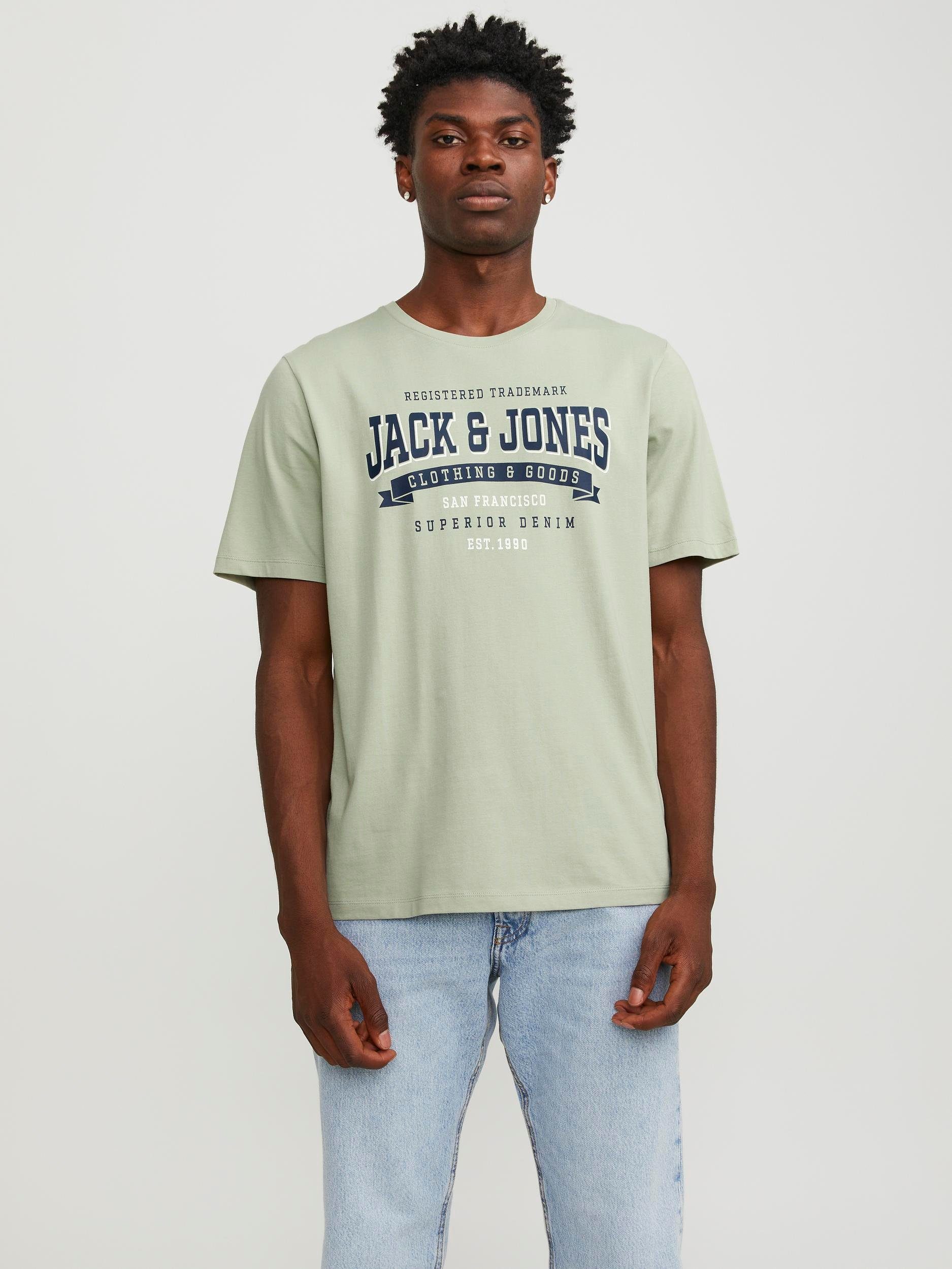 Jack & Jones Rundhalsshirt JJELOGO TEE SS O-NECK 2 COL SS24 SN Desert Sage | T-Shirts
