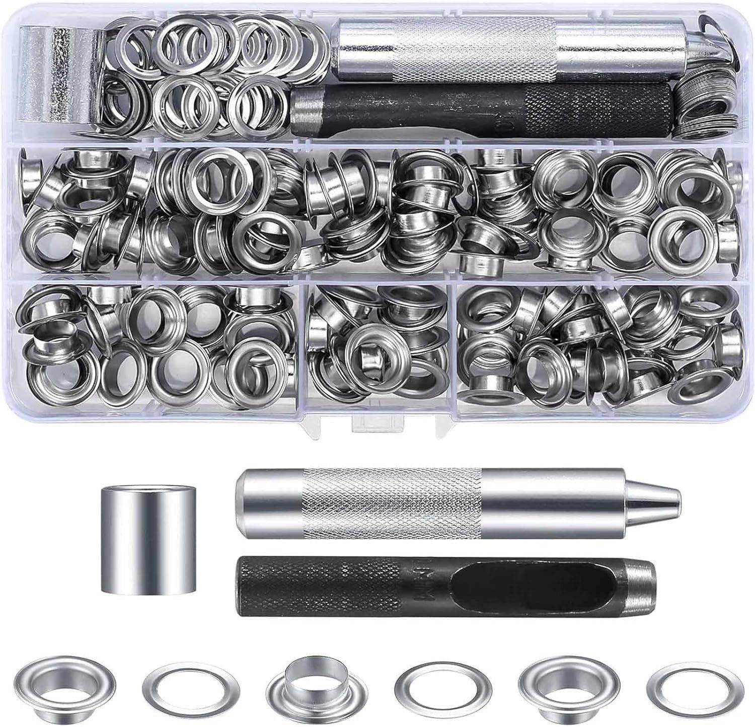 FELIXLEO Schutzplane 100er Ösenzange Set 10mm Metall Ösen Werkzeug für Stoff Leder Planen (100-St)