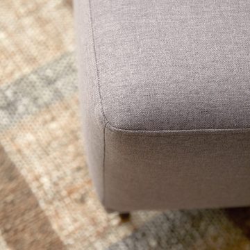 Tikamoon Sofa Lars Fußhocker mit grauem Stoffbezug