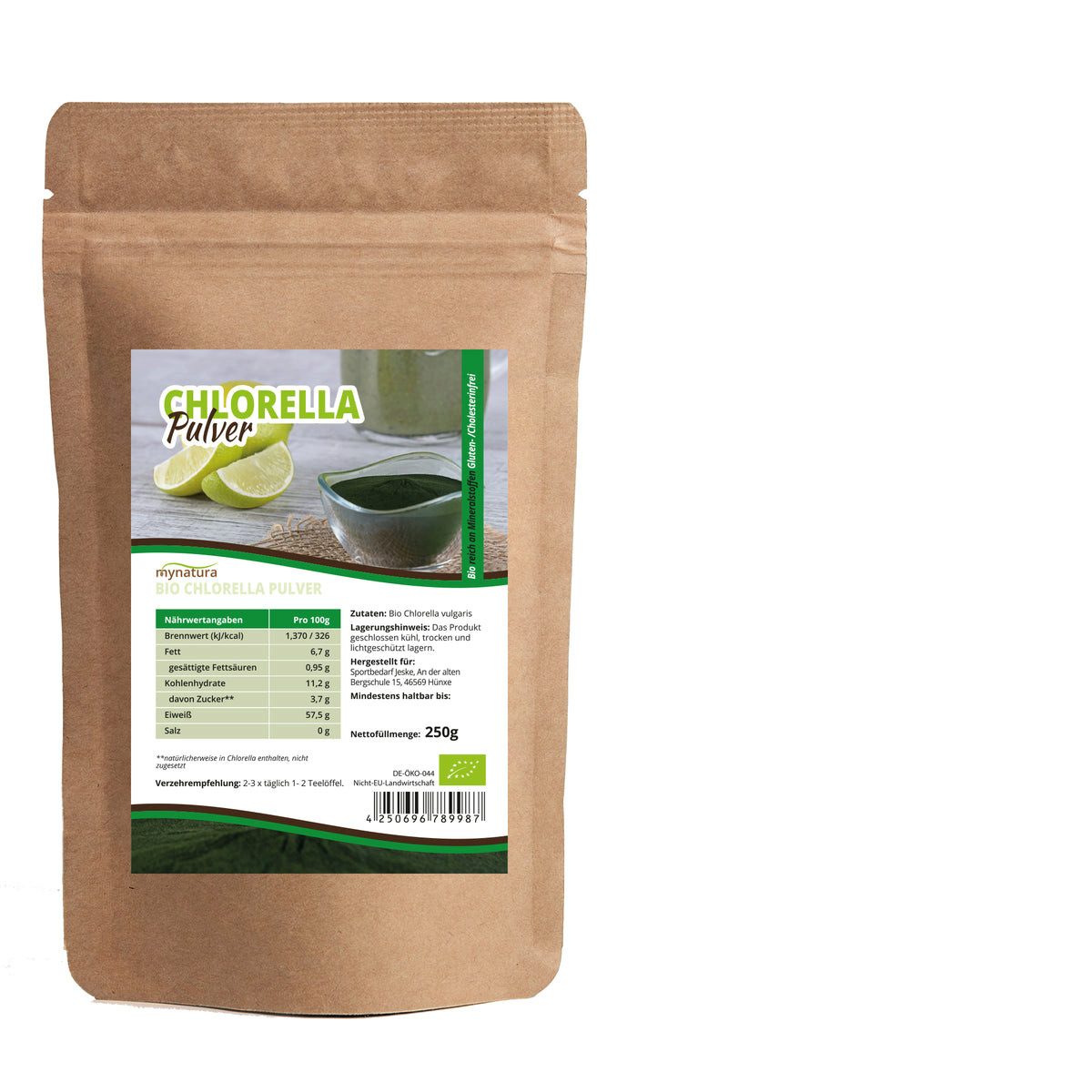 Mynatura Mynatura Bio Chlorella Algenpulver Pulver, 1 er 250 g