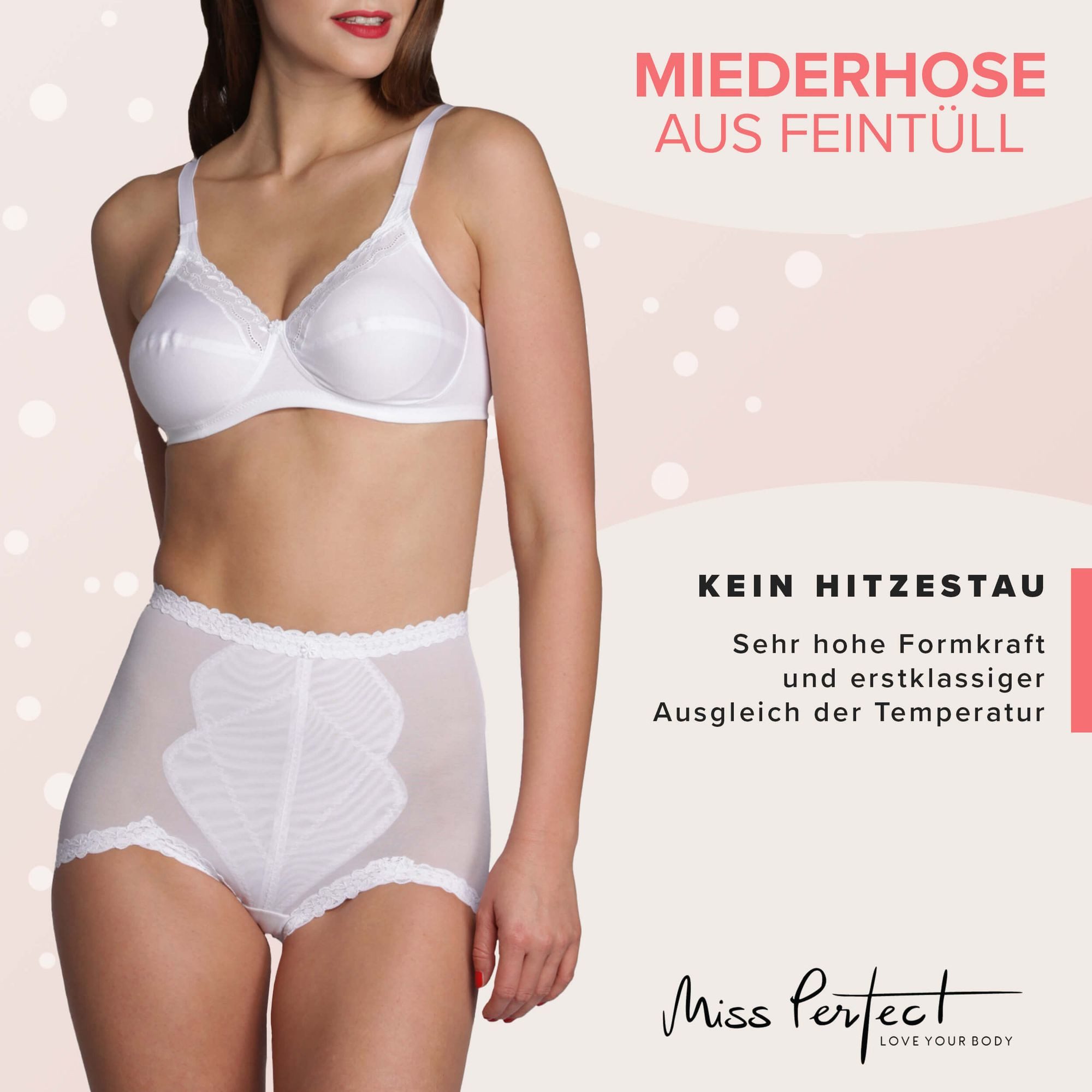 Miss Perfect Miederhose 8777 Figurformender Bauchweg Slip aus extraleichtem Feintüll