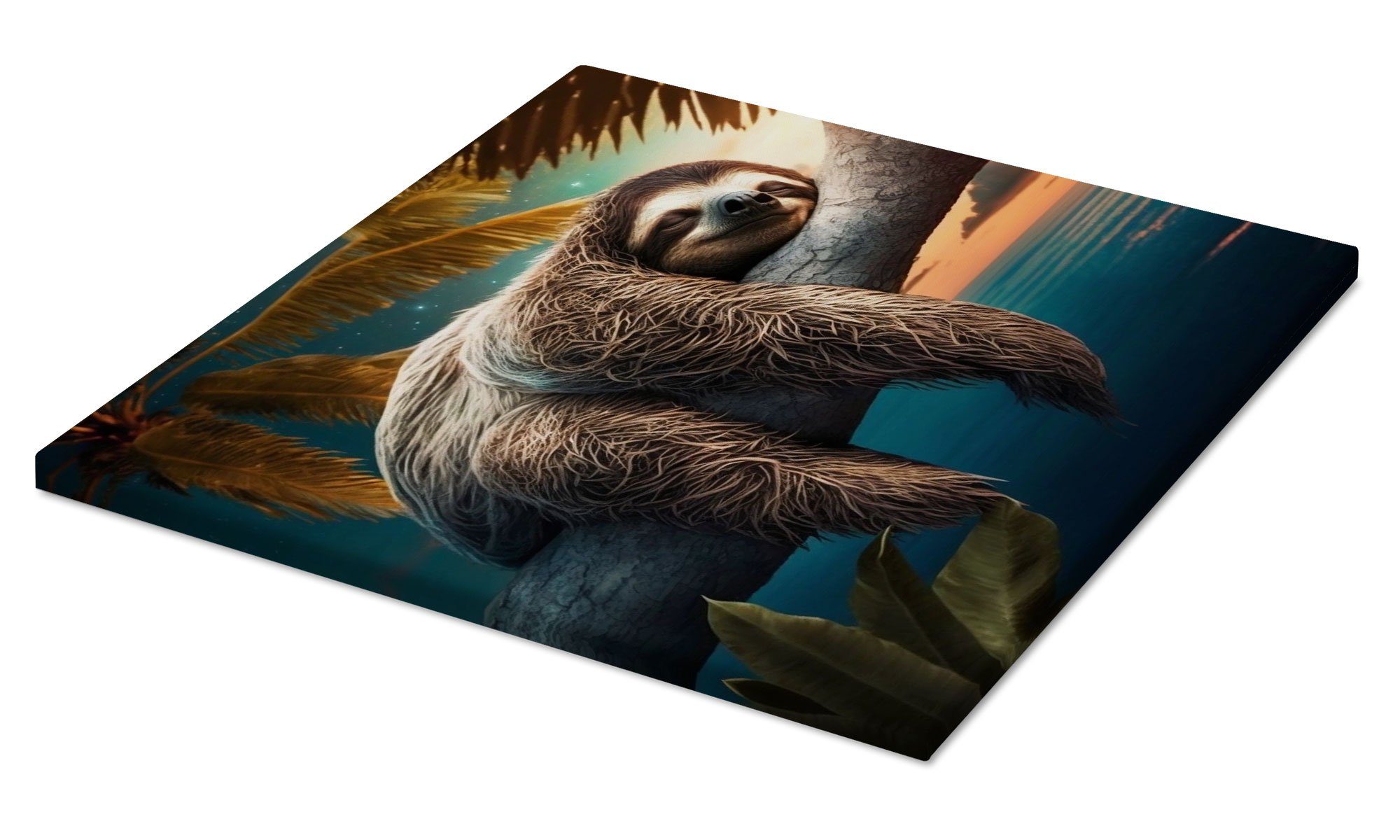 Posterlounge Leinwandbild Michael artefacti, Faultier auf günstig online kaufen
