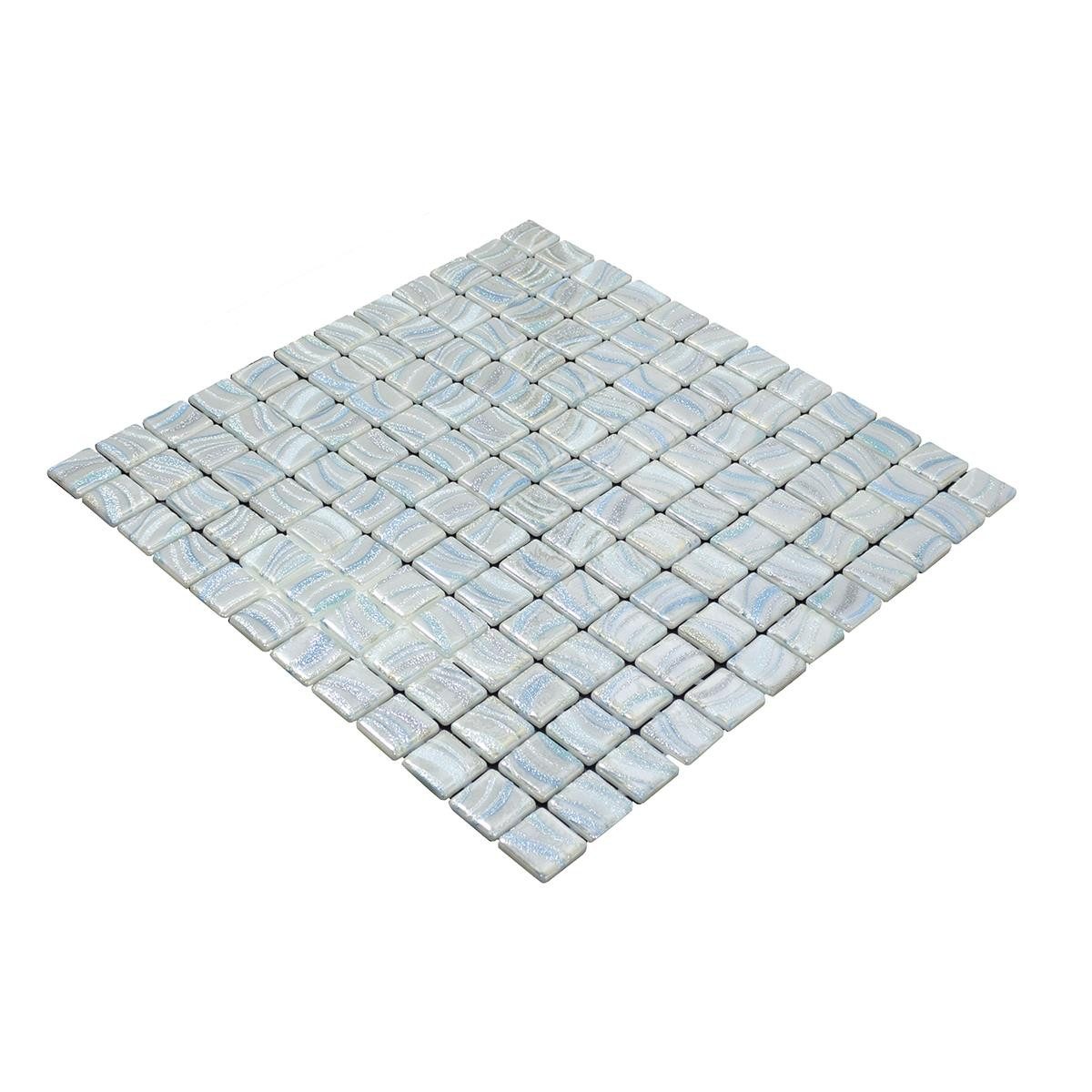 Mosafil Mosaikfliesen Glas Schwimmbad Pool Mosaik Marisburg Glitzer, Glas-Ecoglas 31.600x31.600, grau, Punktverklebt - Frostsicher - Wasserdicht - Wasserfest - Rutschfest