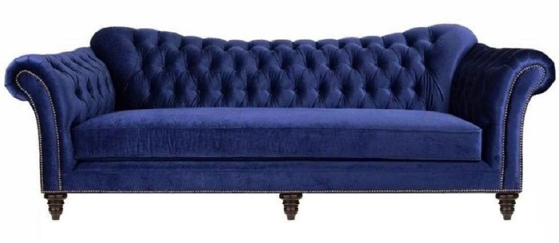 Xlmoebel Chesterfield-Sofa Blaues Chesterfield-Sofa aus Stoff mit klassischer Steppung, Hergestellt in Europa