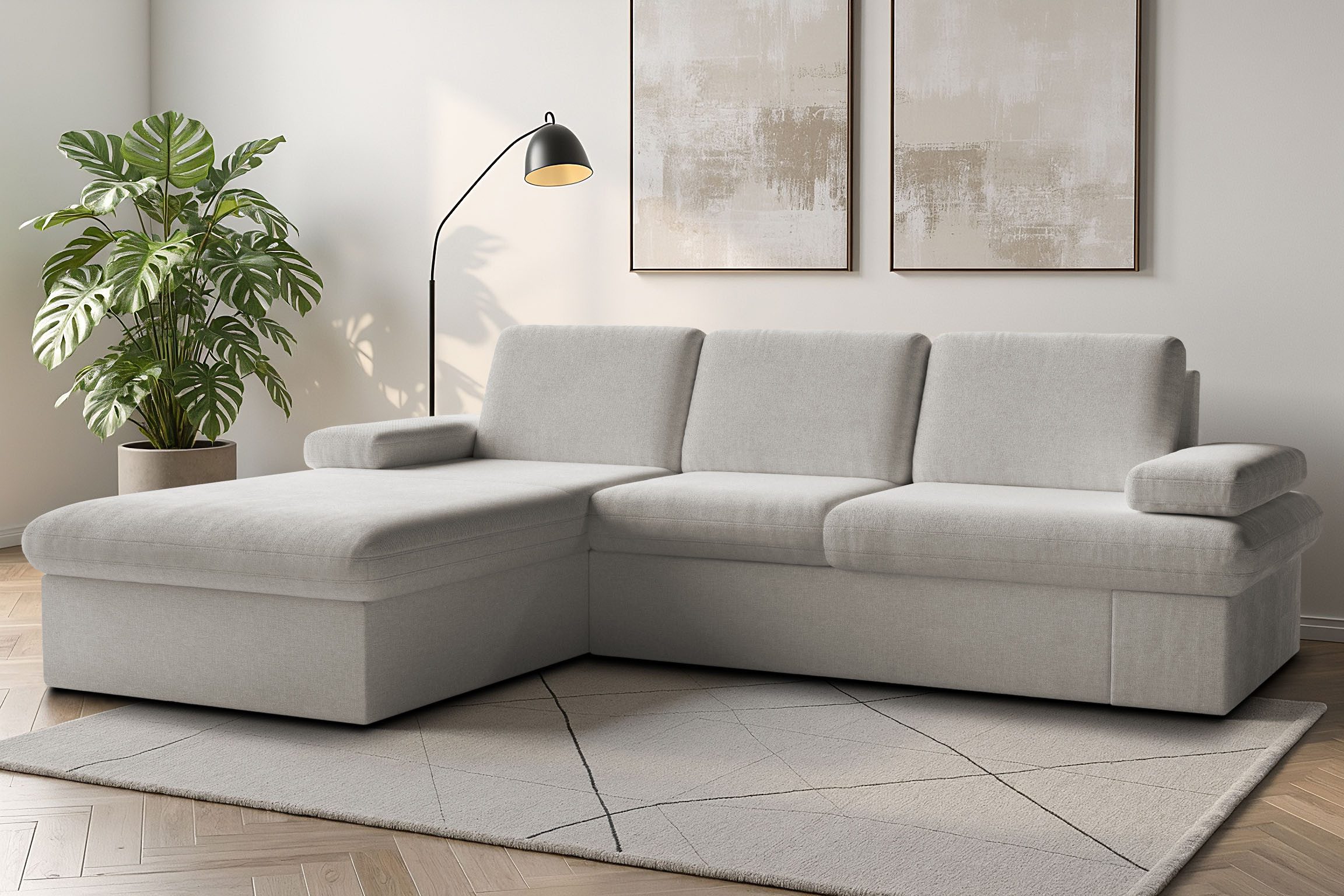 sit&more Ecksofa Moreno L-Form, B: 247 cm, mit Armteilverstellung, optional Schlaffunktion