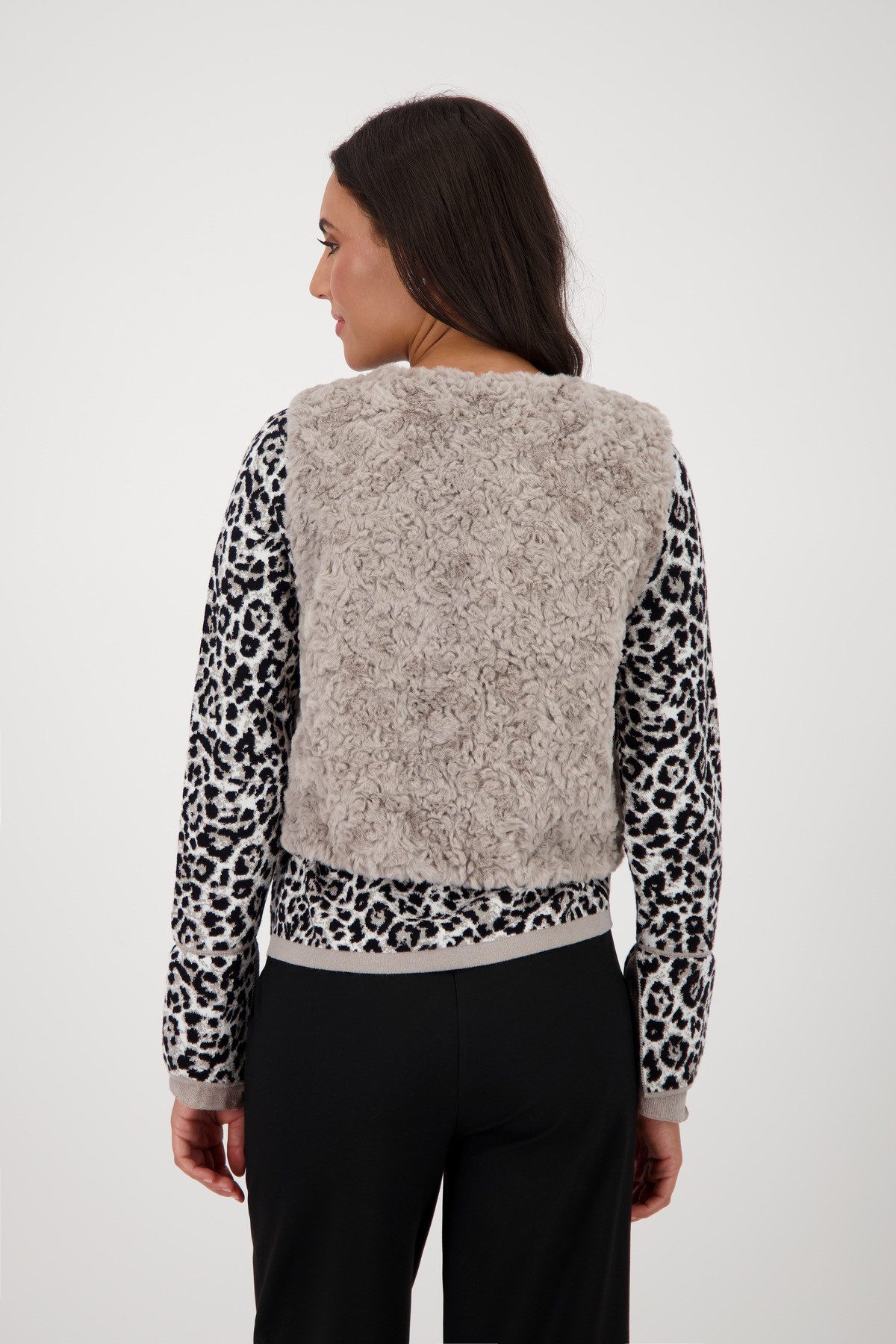 Monari Fellimitatweste Weste fake fur Mit Rundhalsausschnitt günstig online kaufen