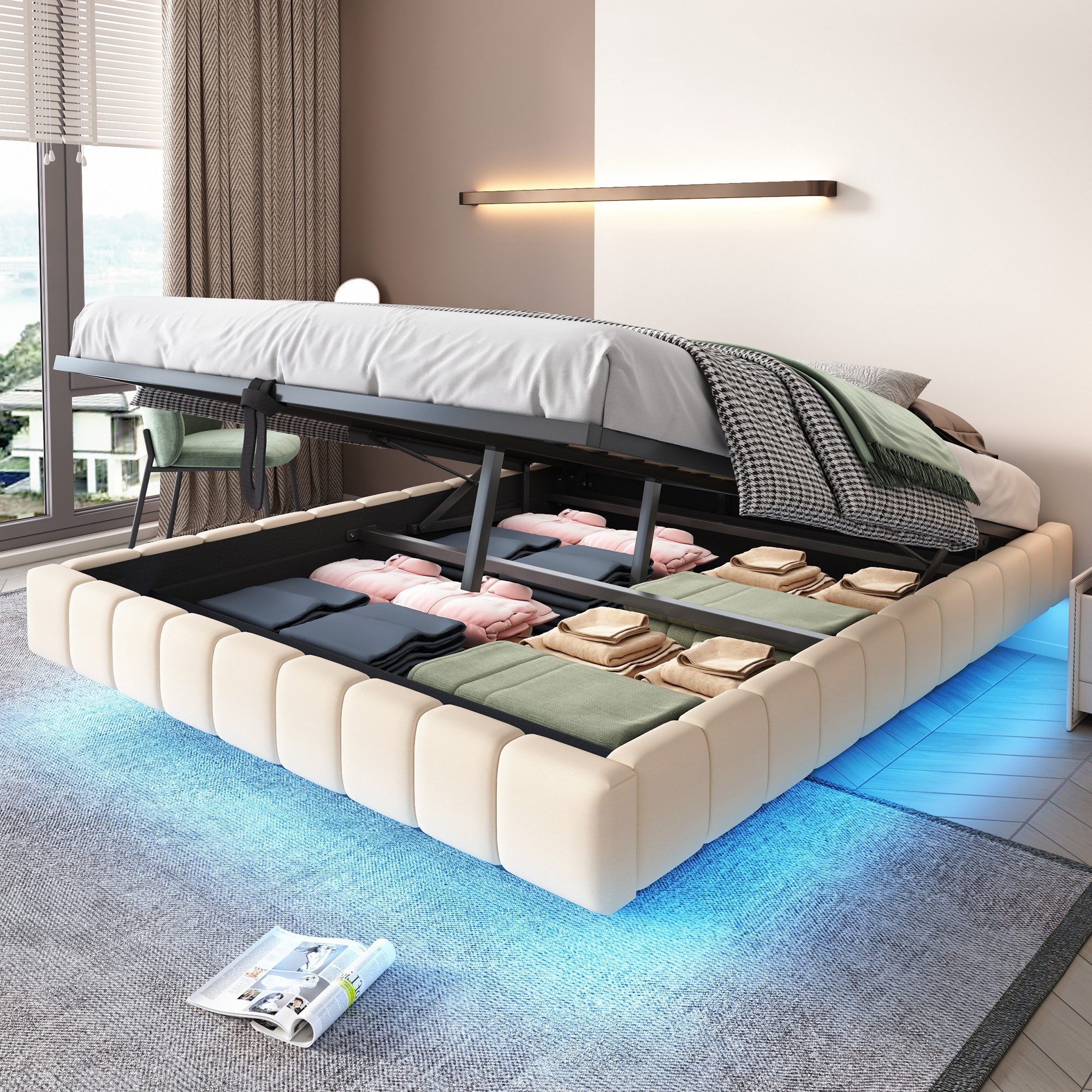 REDOM Polsterbett Funktionsbett,Kinderbett,Jugendbett (Schwebebett mit Stau günstig online kaufen