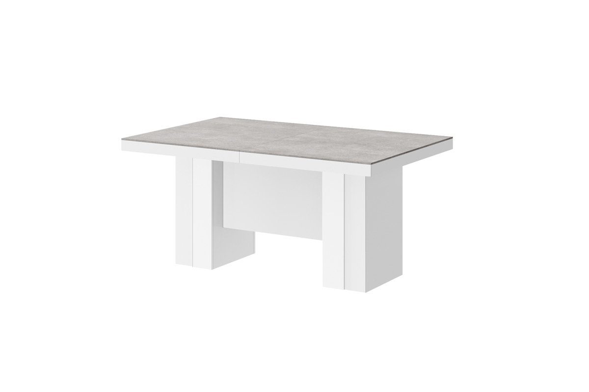 ausziehbar Hochglanz Hochglanz Konferenztisch XXL designimpex Tisch Design 160-400cm Esstisch / Beton HLA-111 Weiß