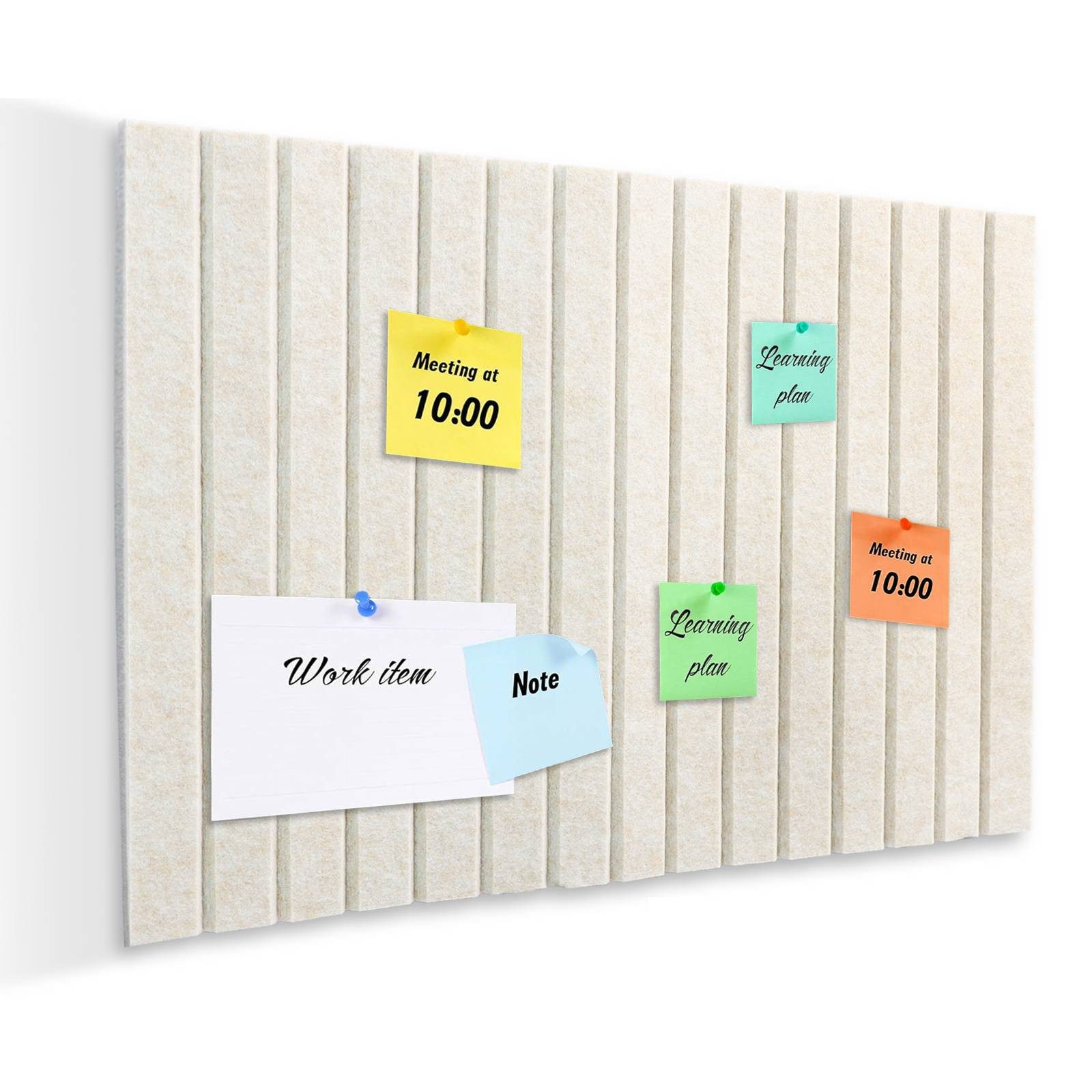 BlingBin Pinnwand Filz Pinnwand Selbstklebend, Filzboard, Faltbare Fototafel, (Große Felt Wandpaneele mit Selbstklebendem Klebeband, 1-tlg., Produktmaße: 40 × 60 cm), Pinnnadeln Bulletin Board Wanddekoration für Büro Küche, Helles Camel