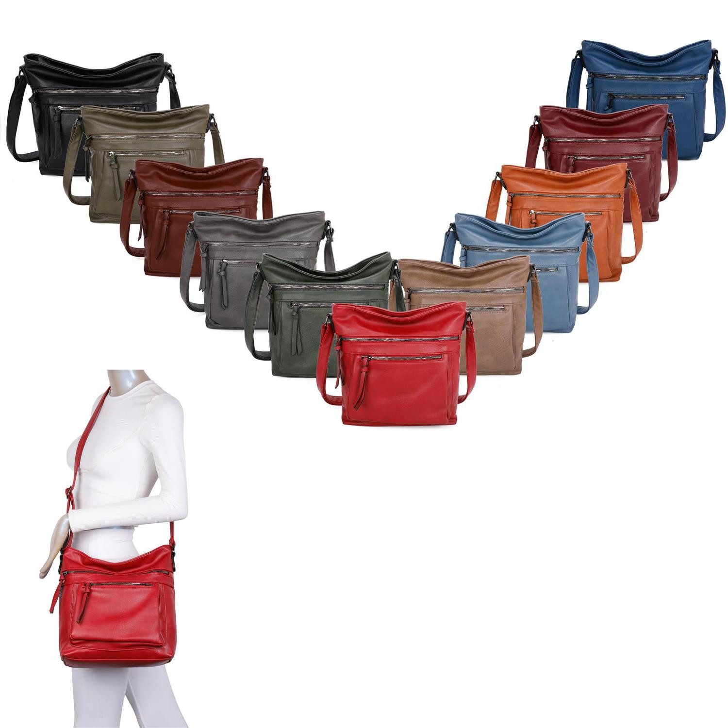 ITALYSHOP24 Schultertasche Damen Tasche XL Shopper günstig online kaufen