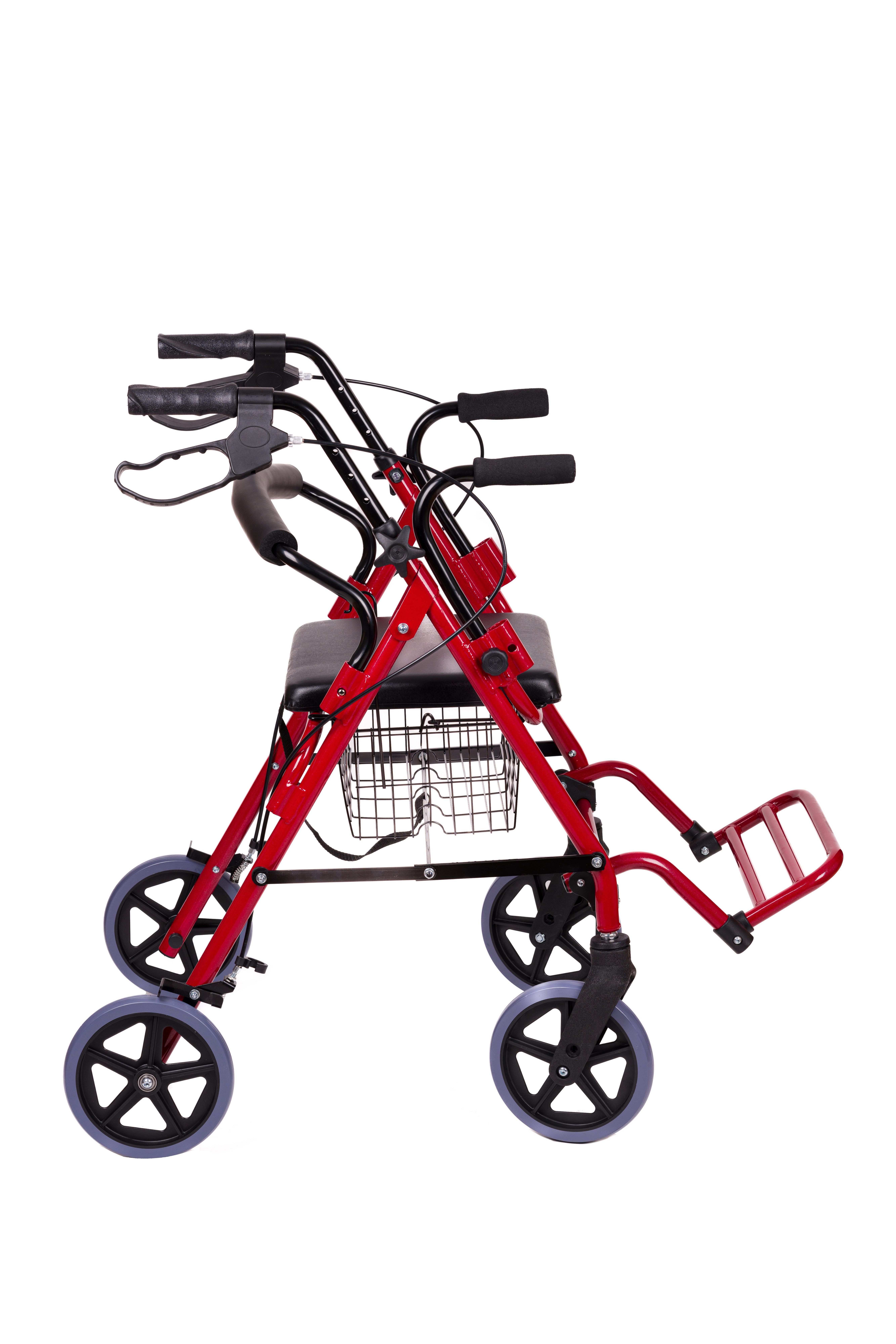 Antar Rollator Aluminium Zusammenklappbar Rollator mit Fußstütze und Korb