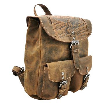 Landleder Cityrucksack Bull & Snake Frauenrucksack, gewachstes Büffelleder