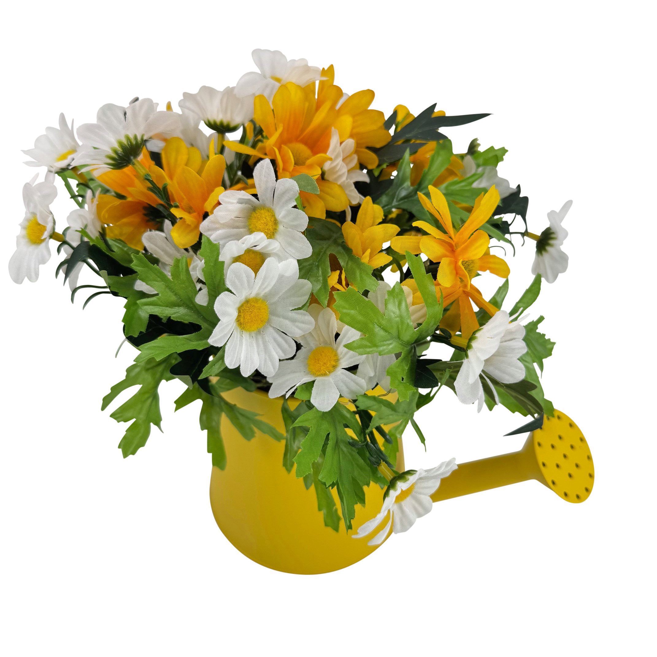 Kunstpflanze Deko Gießkanne mit künstlichen Blumen, LED Lichterkette & Time günstig online kaufen