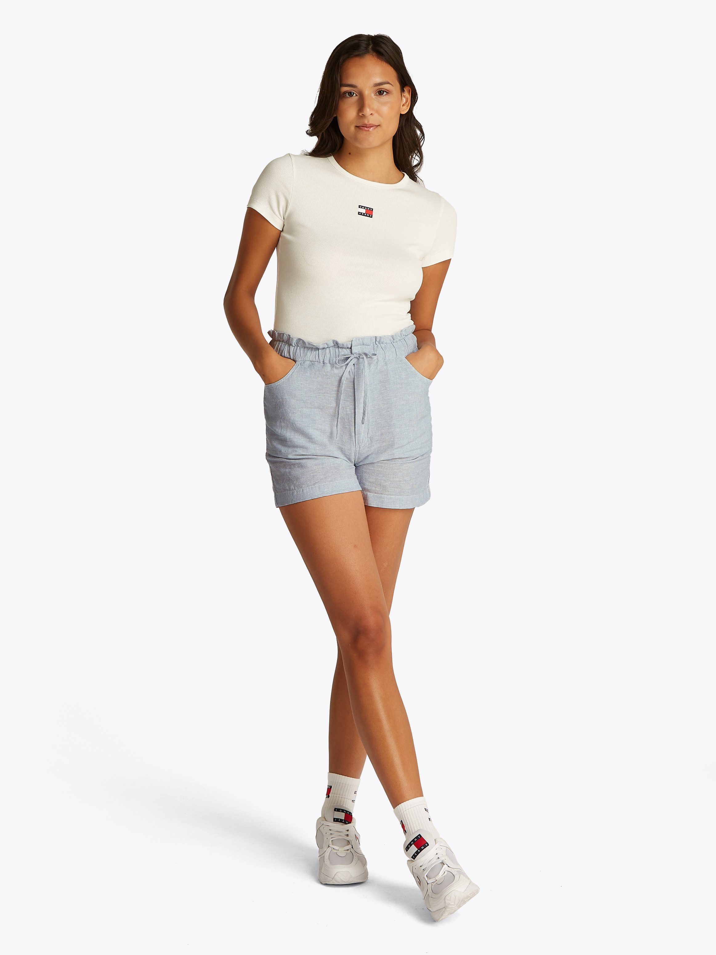 Tommy Jeans Shorts TJW COTTON LINEN SHORT mit Rüsche
