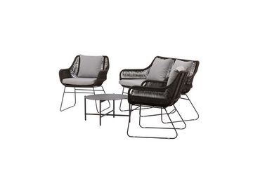 ebuy24 Gartenlounge-Set Davao Lounge-Set 4 Teile braun,dunkel grau.