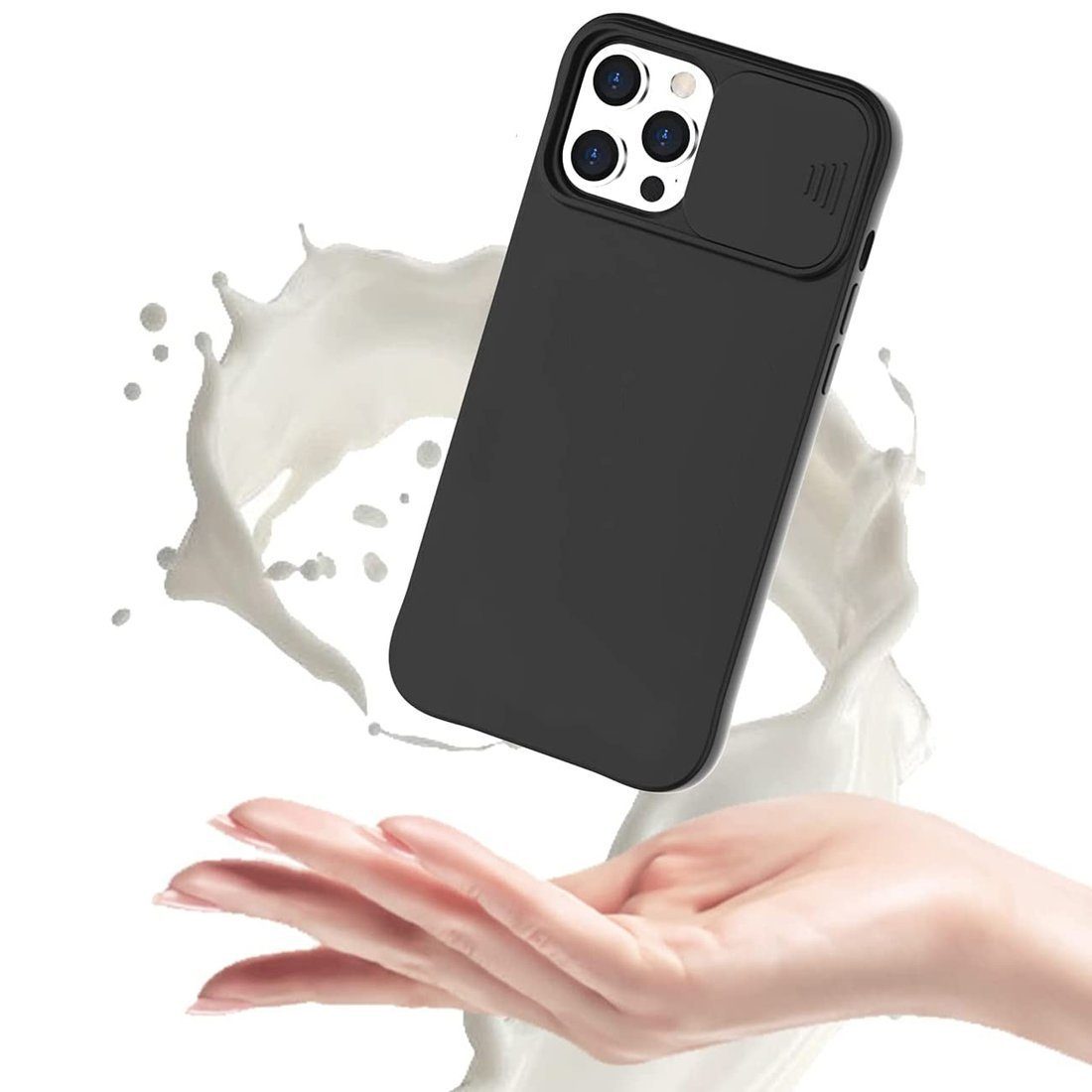 cofi1453 Handyhülle 360 Grad Schutz CamShield Silikon kompatibel mit iPhone 12 Pro, Cover Schutzhülle