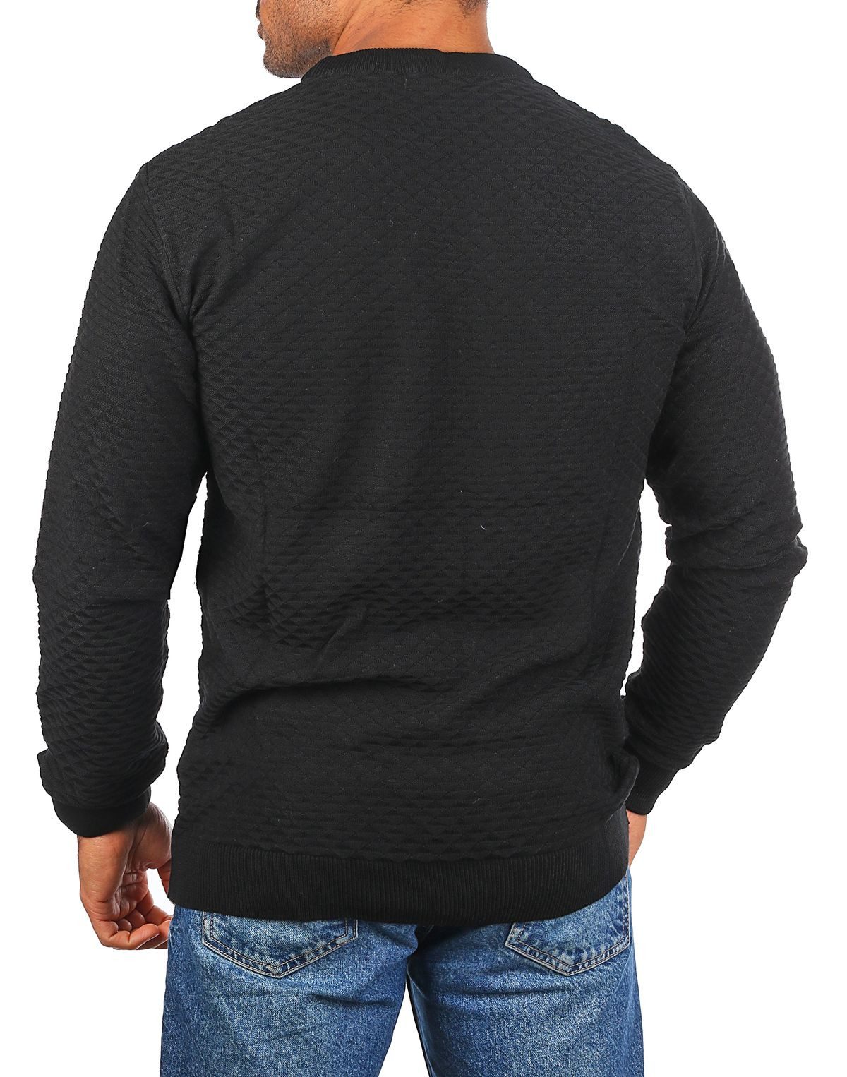 CARISMA Strickpullover Herren leichter Feinstrick Karo Strickmuster einfarbig uni 7848