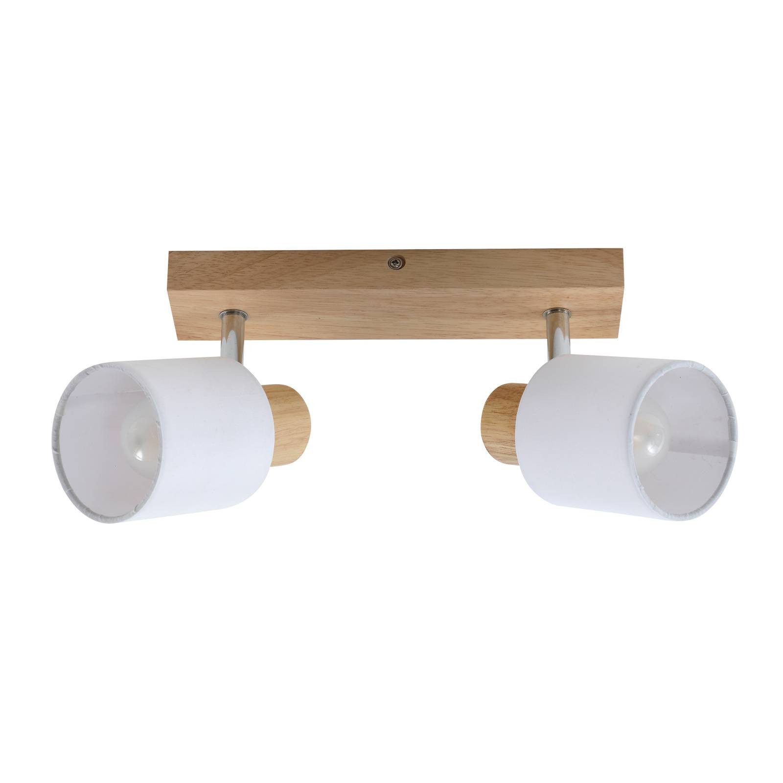 Lindby Deckenstrahler Wanessa, 39cm, 2-flg., Holz, weiß, E14 günstig online kaufen