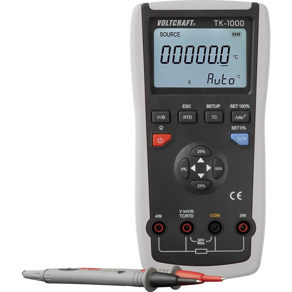 TK-1000 Block-Batter 1x Temperatur, Spannung VOLTCRAFT 9 VOLTCRAFT Kalibrator V Multimeter