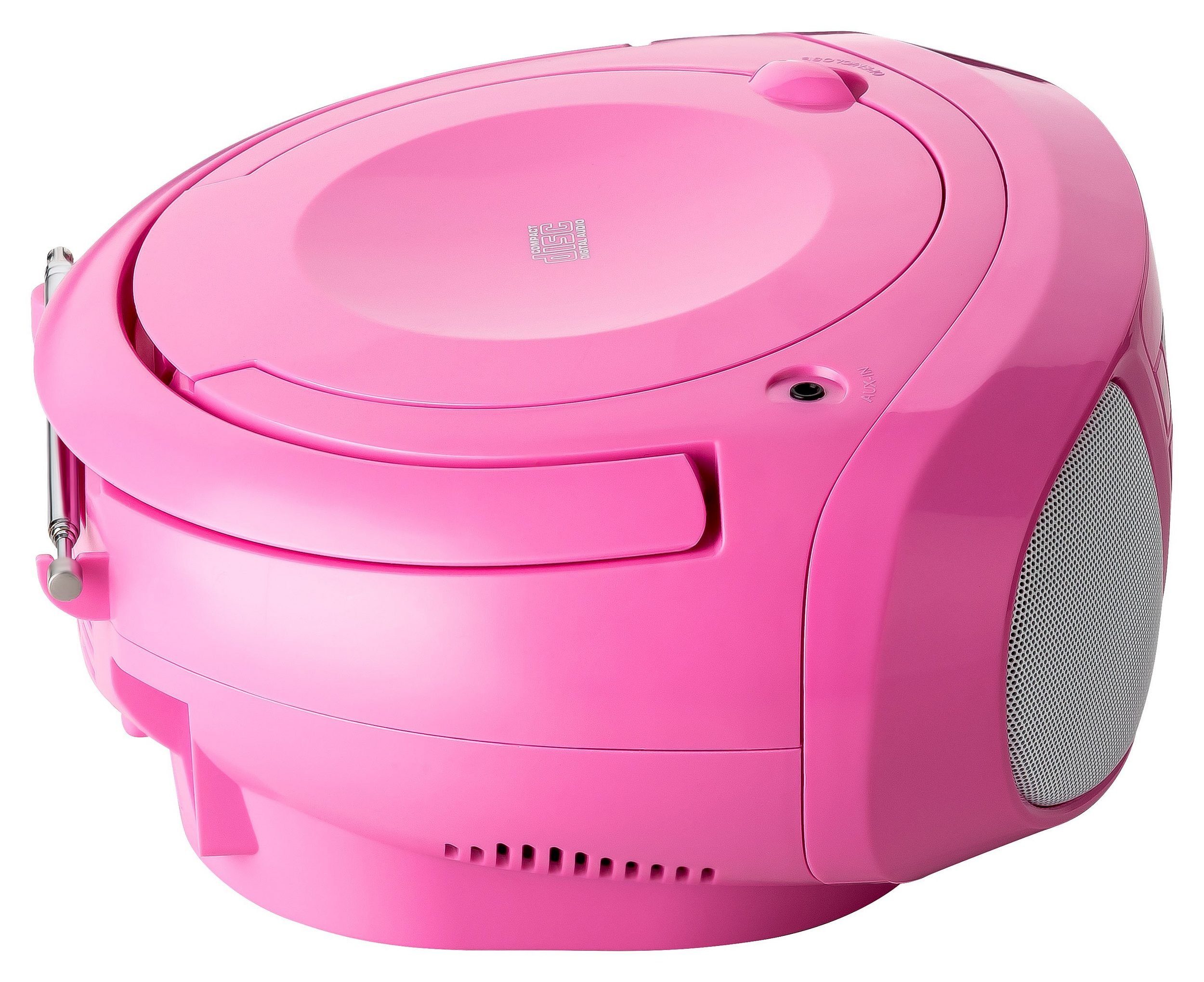Reflexion CDR614 Boombox (UKW PLL Radio, Tracks) pink (CD: 16,00 20 W, Programmier-Funktion Stereo CD-Player mit Radio