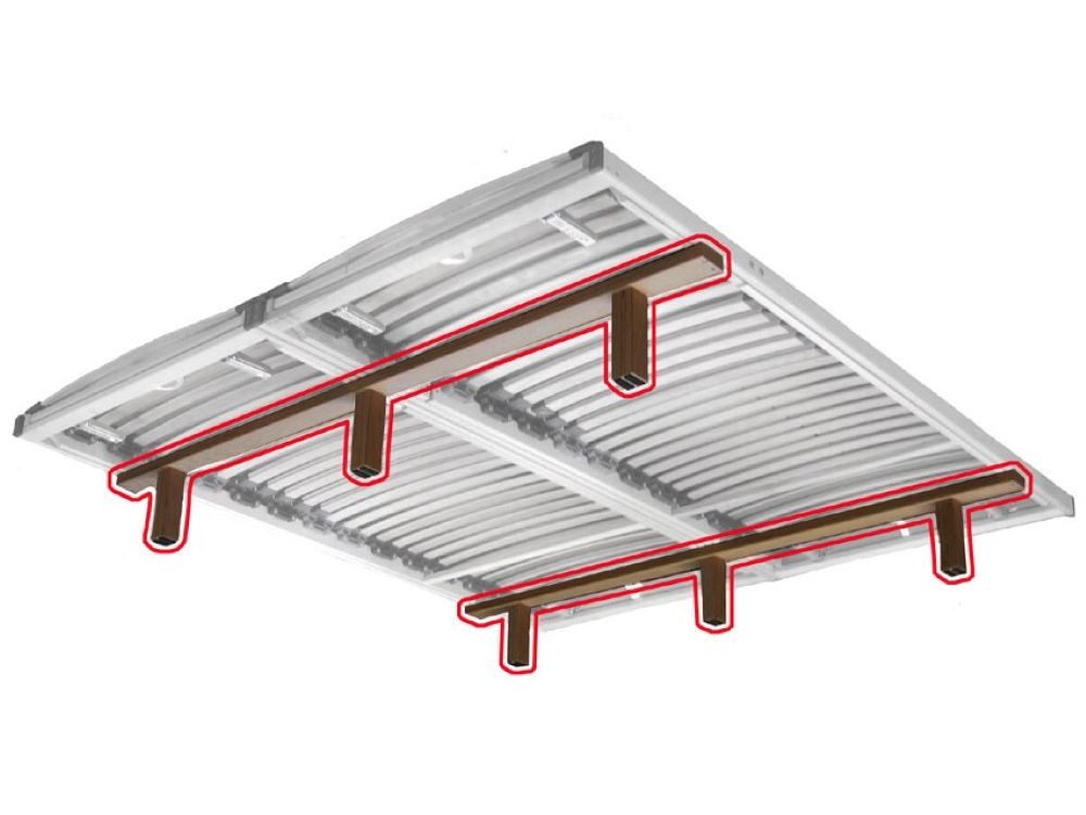 Lattenrost Unterbau für Lattenroste Querleisten mit Füße, Bambus-Lounge