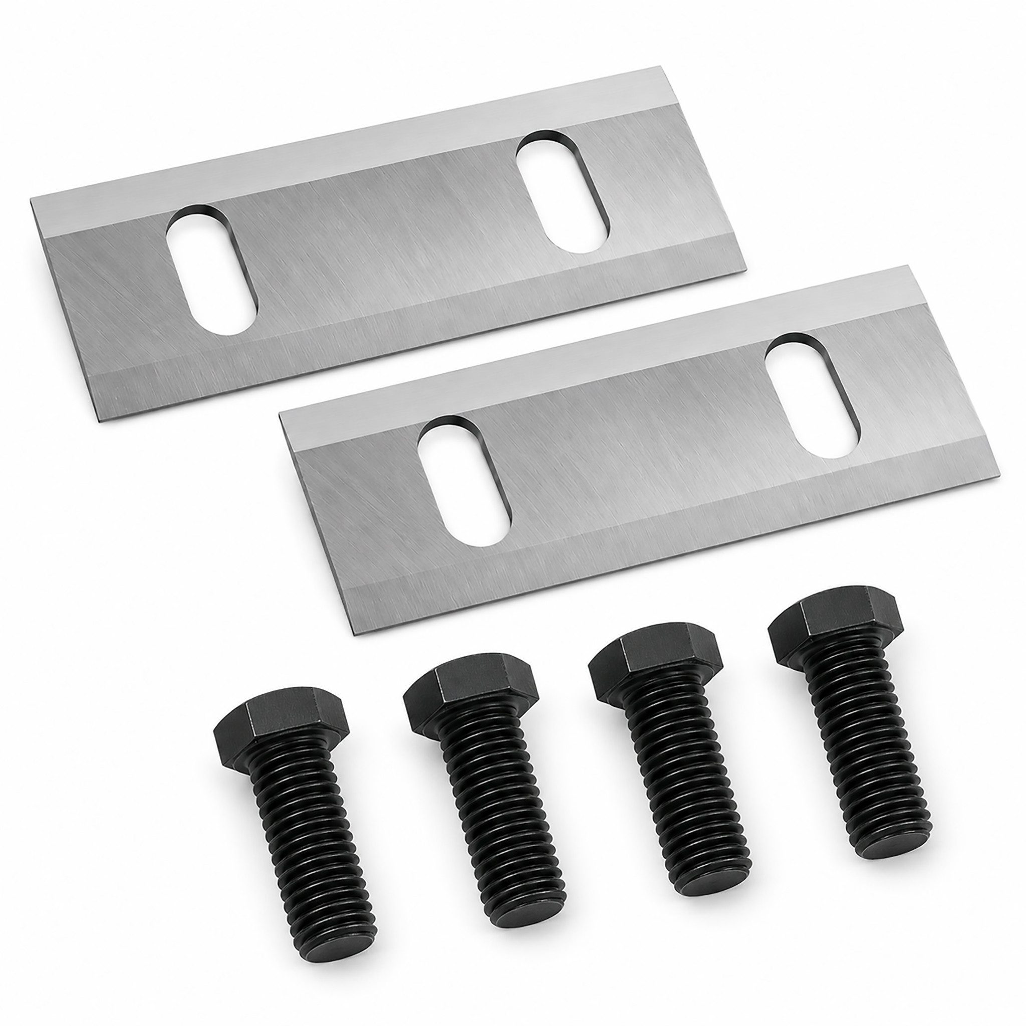 ECI Tools Häckslermesser ECI Häcksler Wendemesser-Set, 2 Messer+ 4 Schrauben,98,5 x 37 x 4 mm (6-St., 2er-Set inklusive 4 Schrauben), wendbar, nachschärfbar