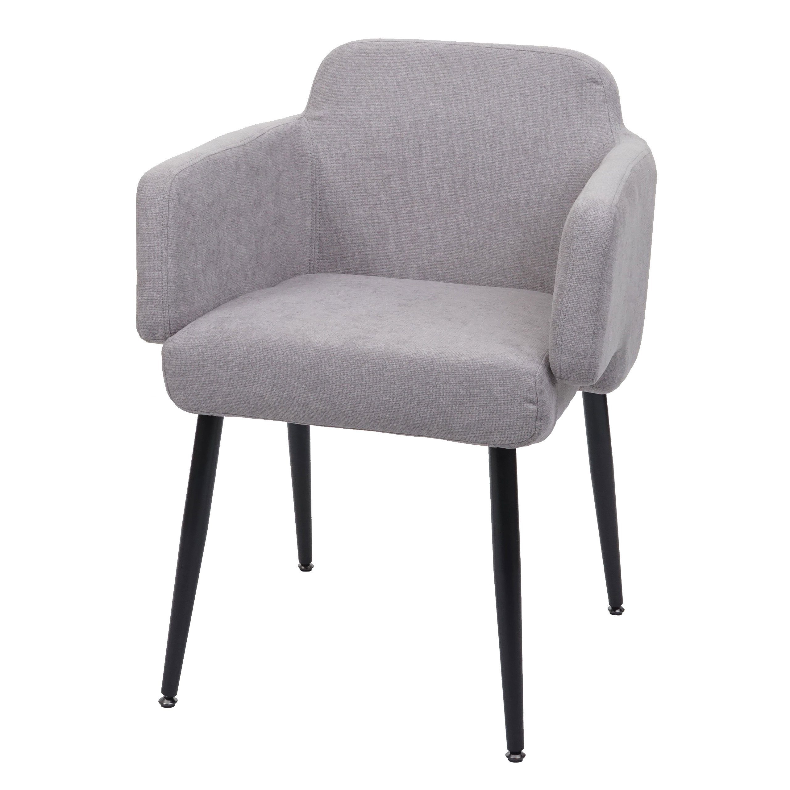 MCW Esszimmerstuhl MCW-L13 (1er), Modernes, schlichtes Design, Mit gepolsterten Armlehnen grau | grau | Stühle