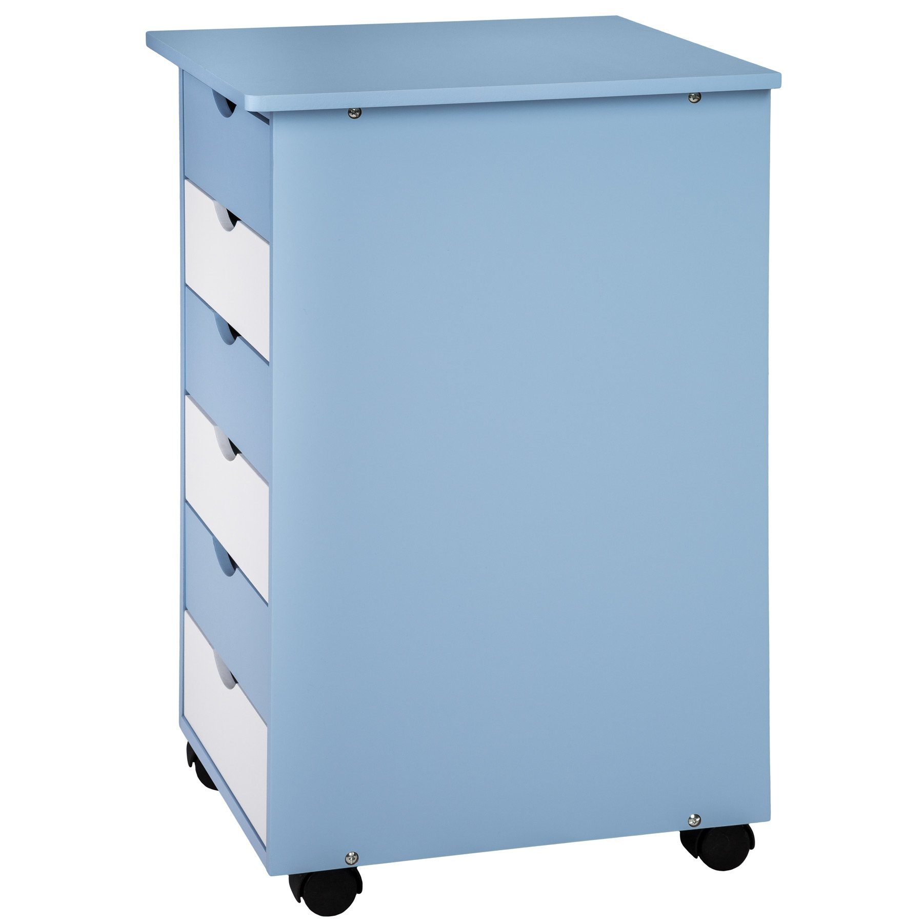 2 und tectake tlg) höhenverstellbar Kinderschreibtisch Schreibtisch blau Rollcontainer (1-St.,