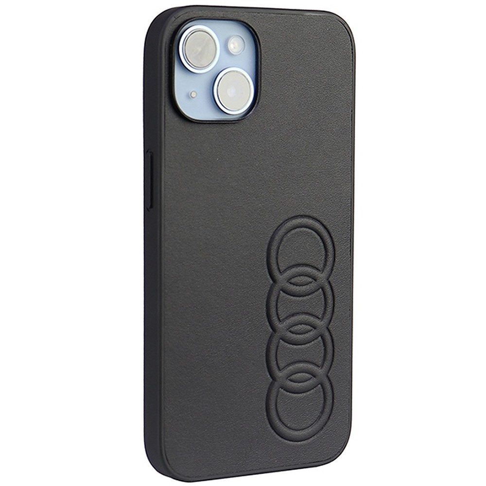 Audi Handyhülle Kunstleder Hardcase Schutzhülle 6,1 Zoll, Kunstleder, geprägtes Audi Logo, griffig