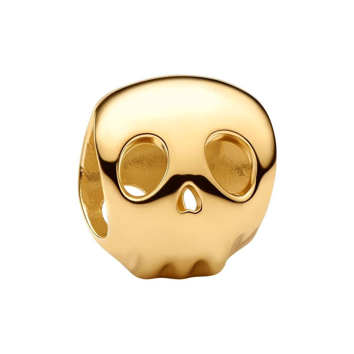 Pandora Bead 764518C00, Goldfarbener Totenkopf Mini