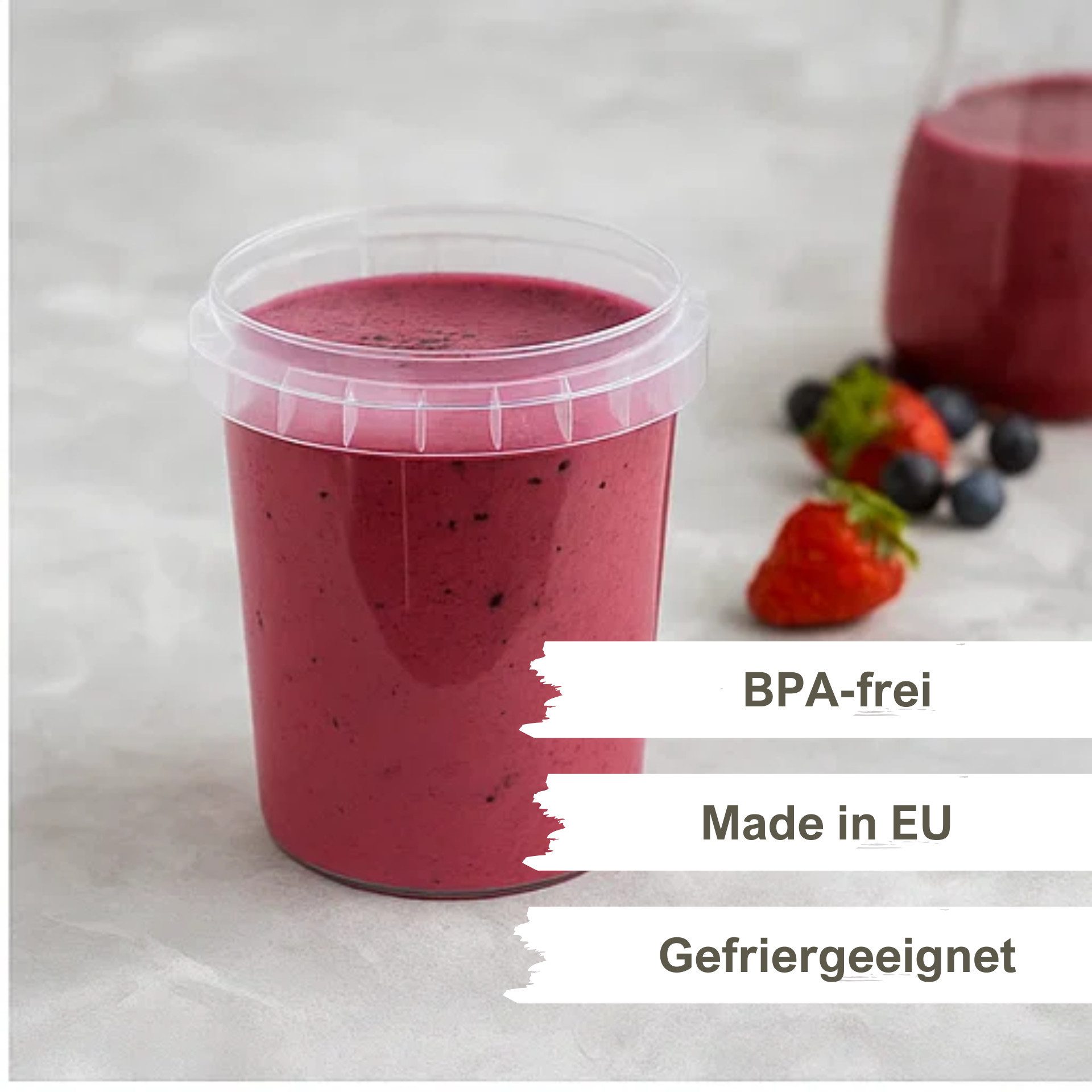 mikken Mehrwegbecher Kunststoffdose 520 ml Frischhaltedose Lebensmittelbehälter, (Set, 10-tlg), Heißabfüllung, Schockfrostung, BPA-frei, luftdicht, auslaufsicher