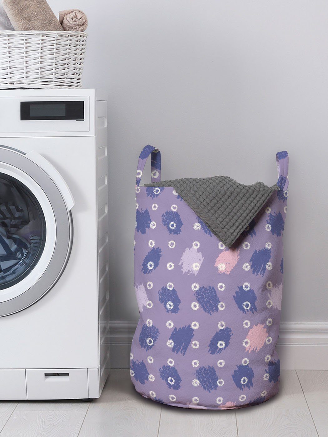 Wäschesäckchen Farbe Hues Pinsel mit Schlag Wäschekorb für Waschsalons, Kordelzugverschluss Violet Abakuhaus Griffen