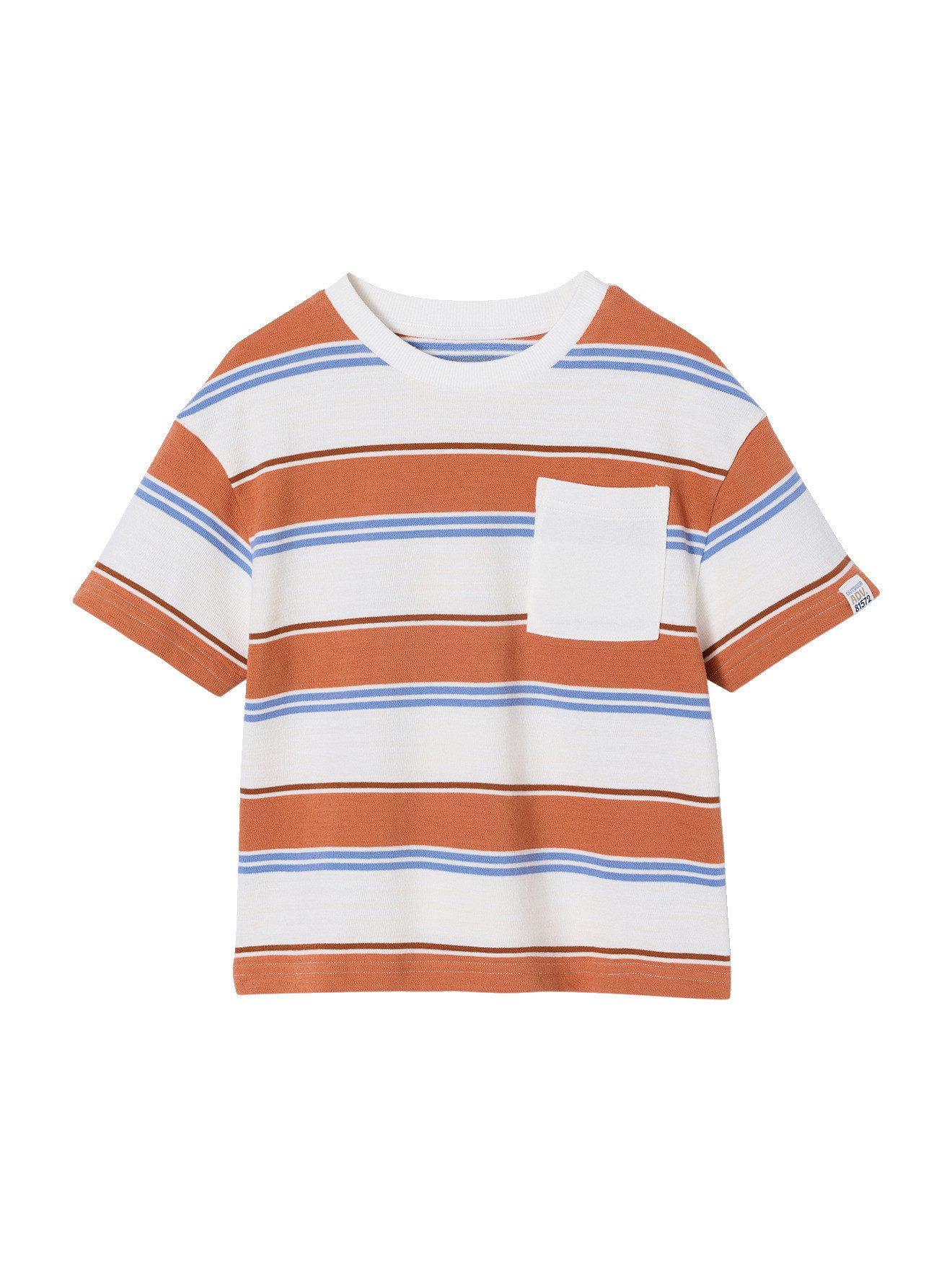 Kurzarmshirt Jungen T-Shirt mit Streifen und Brusttasche