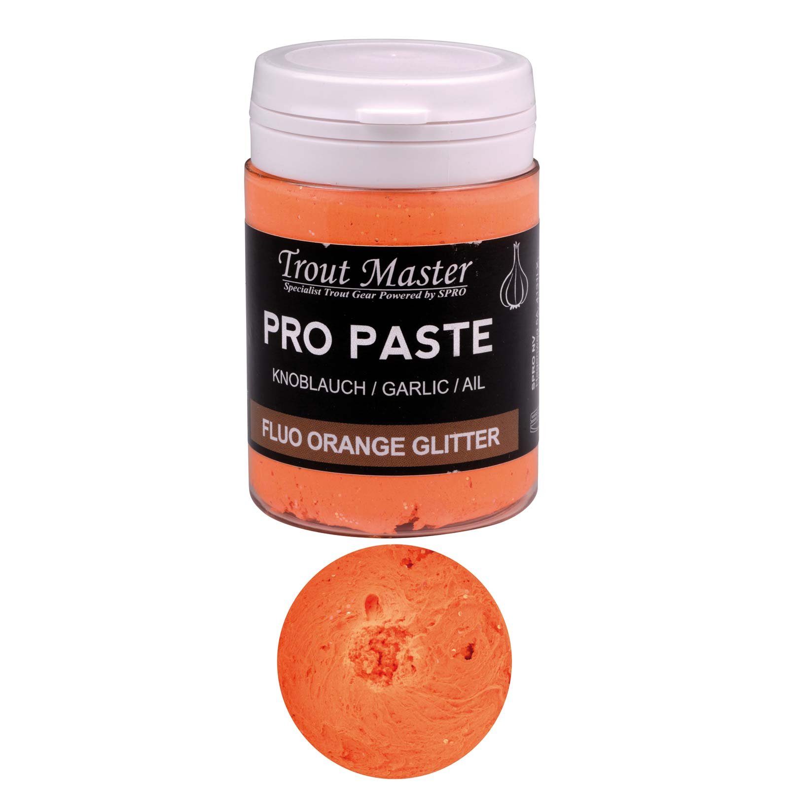 Spro Master Paste Orange Fluo Kunstköder, Trout Pro Glitter Forellenteig SPRO