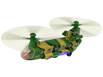 LEAN Toys Spielzeug-Hubschrauber Militärhubschrauber Armee Moro Hubschrauber Aufkleber Lichter Sounds