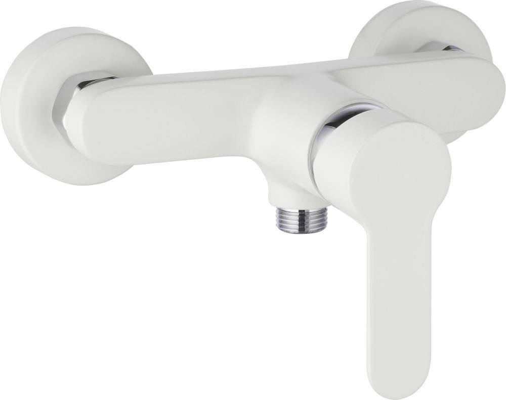 VEROSAN Duscharmatur Madrid Einhebelmischer Brausearmatur, Badarmatur, Hochdruck Aufputz matt weiß